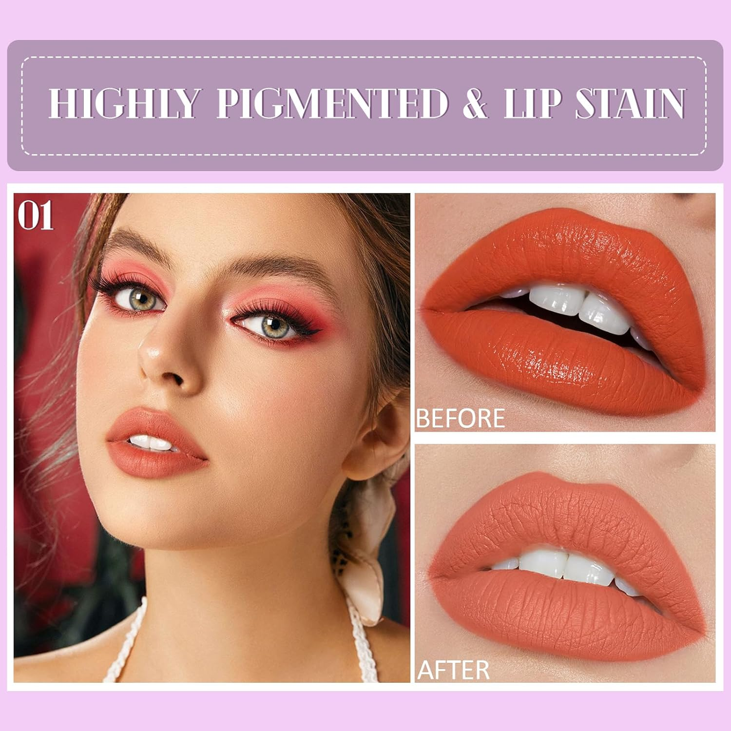 Peel off Lip Liner Stain, Peel off Tattoo Lip Tint, Peel off Lip Stain with Matte Finish, Waterproof, Long Lasting, Transfer Proof Red Lip Tint, Highly Pigmented Color, Non-Stick Cup Lip Stain image number 4