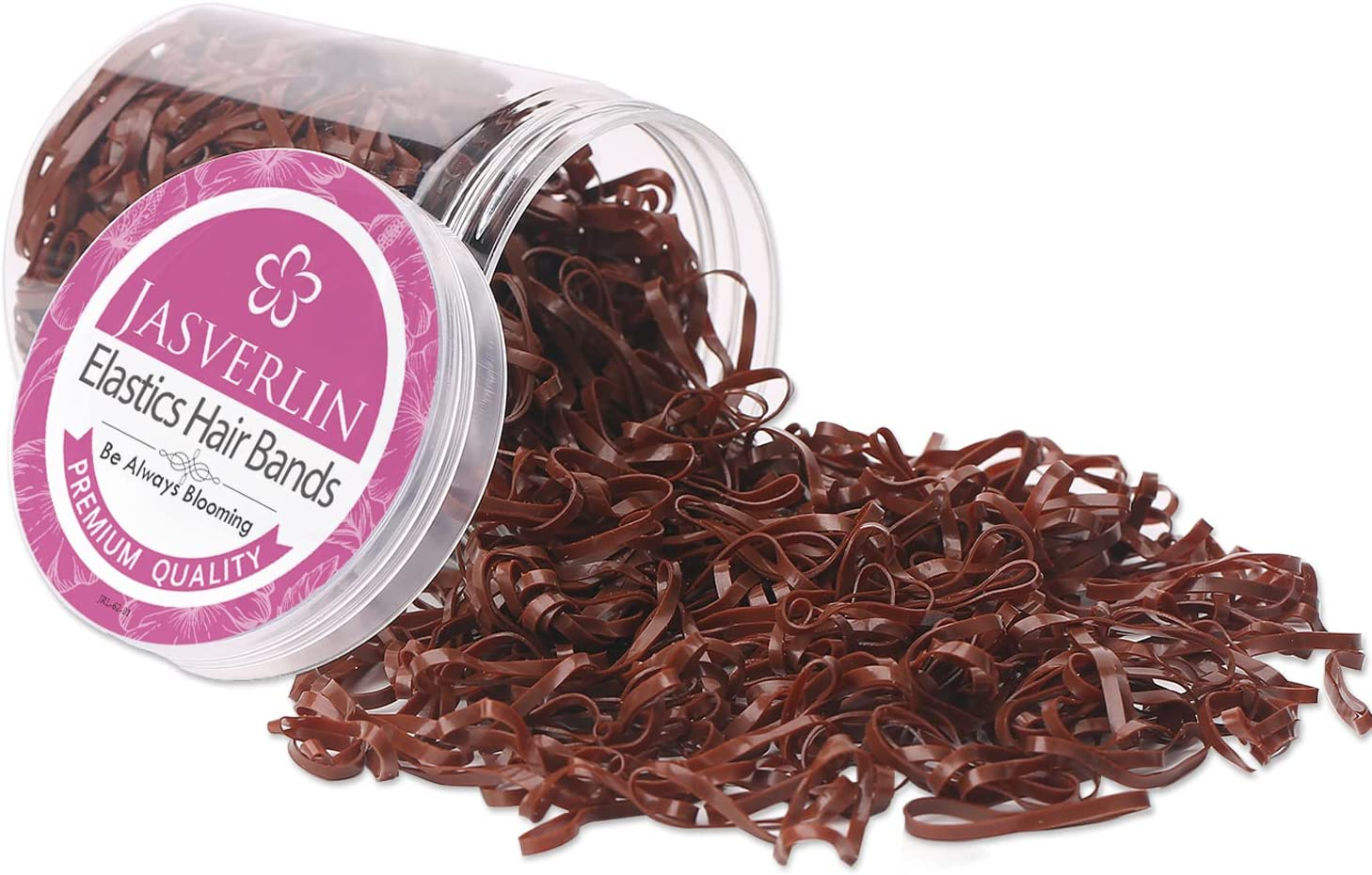 JASVERLIN Elastic Hair Bands, Tiny Elastics Baby Brown Ponytail Holders Soft Hair Ties Styling No Damage 1000Pcs