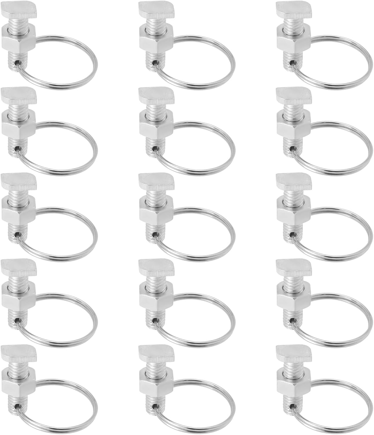 LT Easiyl 15PCS Greenhouse Bolts with Rings Suitable for Greenhouse Glass Rod Channels from 6.5Mm -10.5Mm Wide for Climbing Plants, Building Greenhouse 22X10Mm Silver