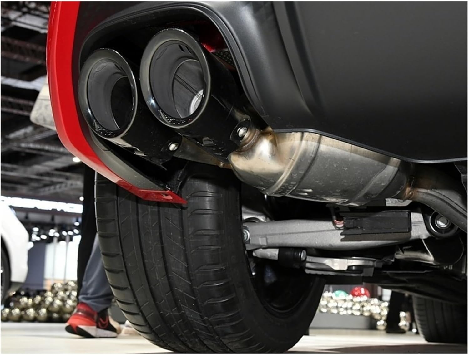 Compatible for Porsche Macans 2.9T 3.0T Tip 2014 to 2024 Exhaust Tip Stainless Steel Black Muffler Tip Nozzle Exhaust Head