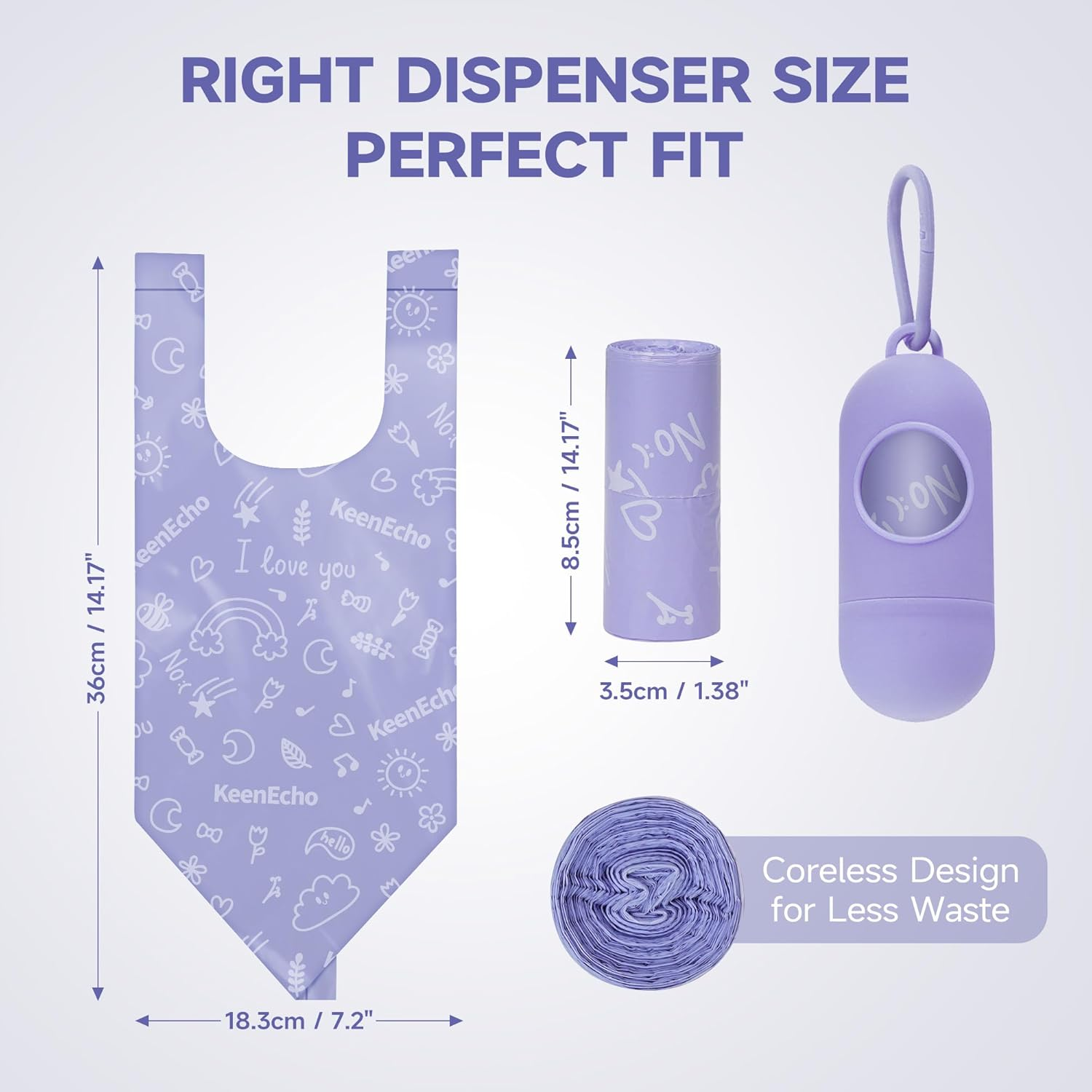 Disposable Nappy Bags with Handles 100 Count (4 Rolls), Leak-Proof Odor Lock Unscented Nappy Sacks on the Go, Ocean Recycled Plastic image number 3