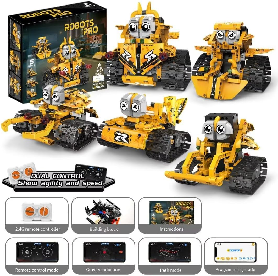 STEM Building Toys, 5 in 1 Remote & APP Control Car Building Blocks Set, Science Kits Creative Gifts for Boys Girls 8-16 (269 Pieces) image number 1