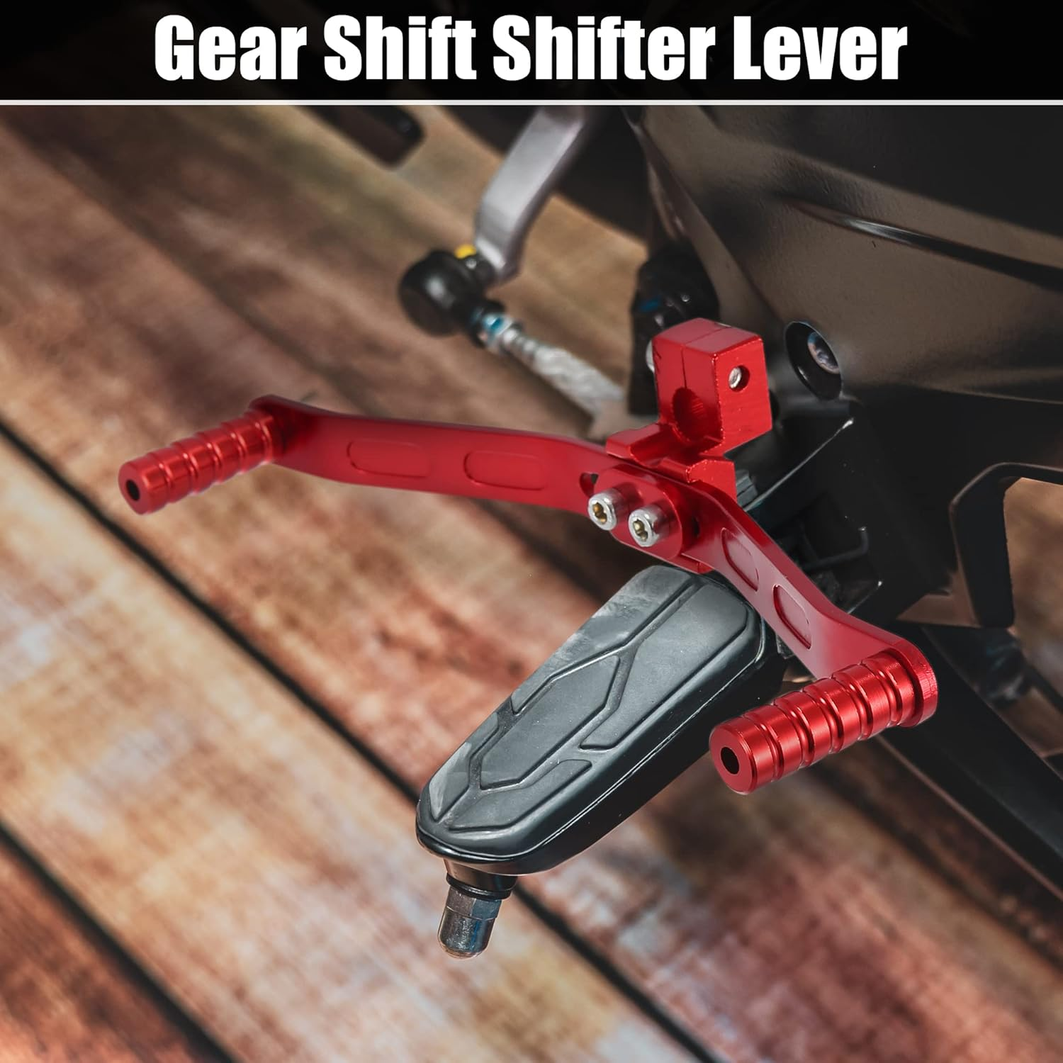 Motoforti 11Mm Universal Adjustable Motorcycle Dual Way Gear Shift Lever Footrest Pedal Shifter Adapt Refit Accessories 50Cc-160Cc CNC Aluminum Alloy Red image number 1