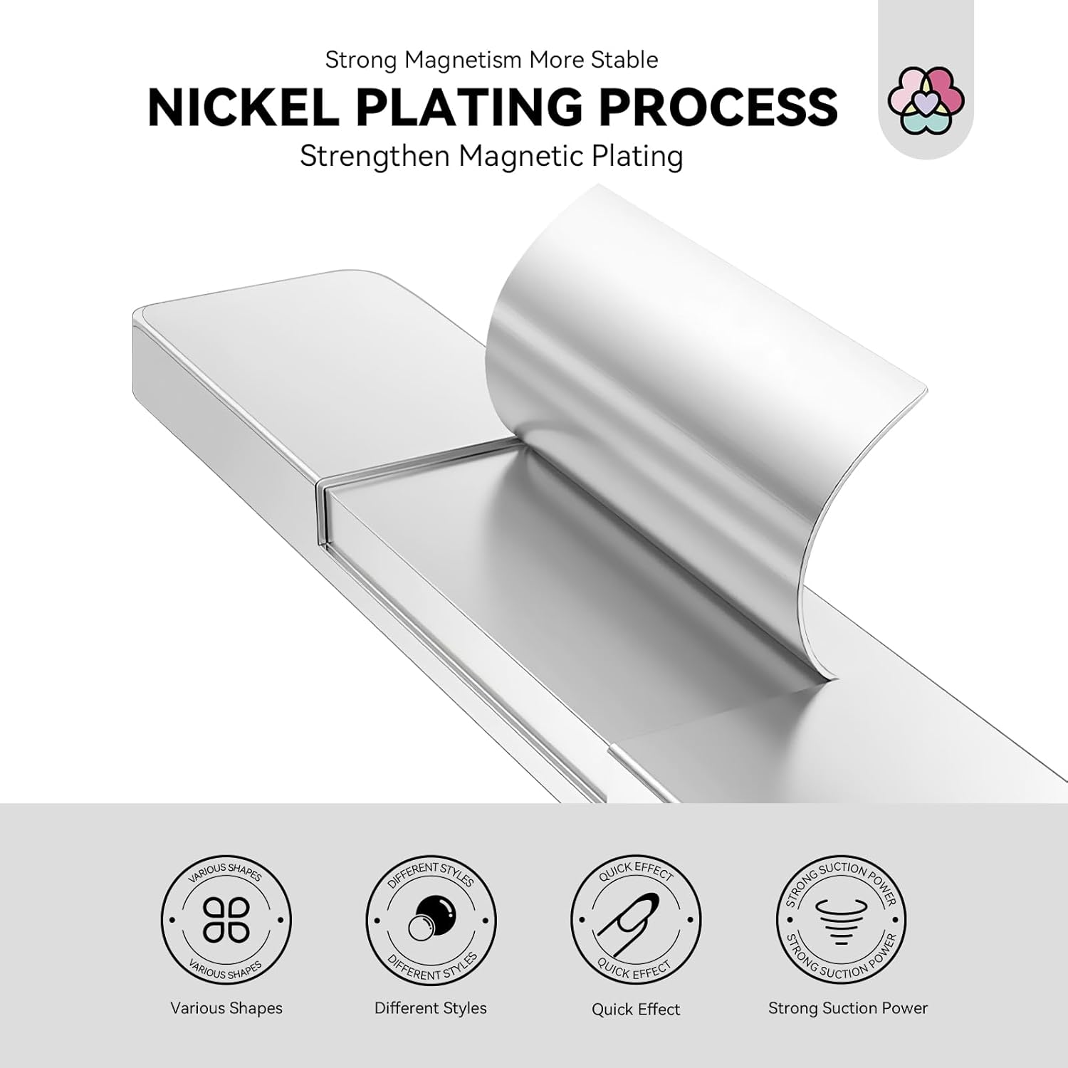 SAVILAND Cat Eye Magnetic for Nail: 9PCS Cat Eye Gel Nail Polish Magnet Tools Set Strong Suction Nail Magnet Nails Square round Magnet Stick Diverse Cat Eye Effect Double Ended Nail Salon Art Tools image number 4