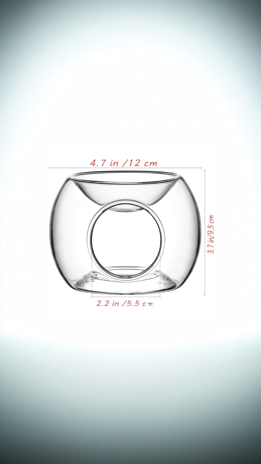 Honwor round Tealight Oil Burner - Essential Aroma Diffuser for Spa, Yoga, Bedroom - Scented Wax Melt Warmer & Votive Holder