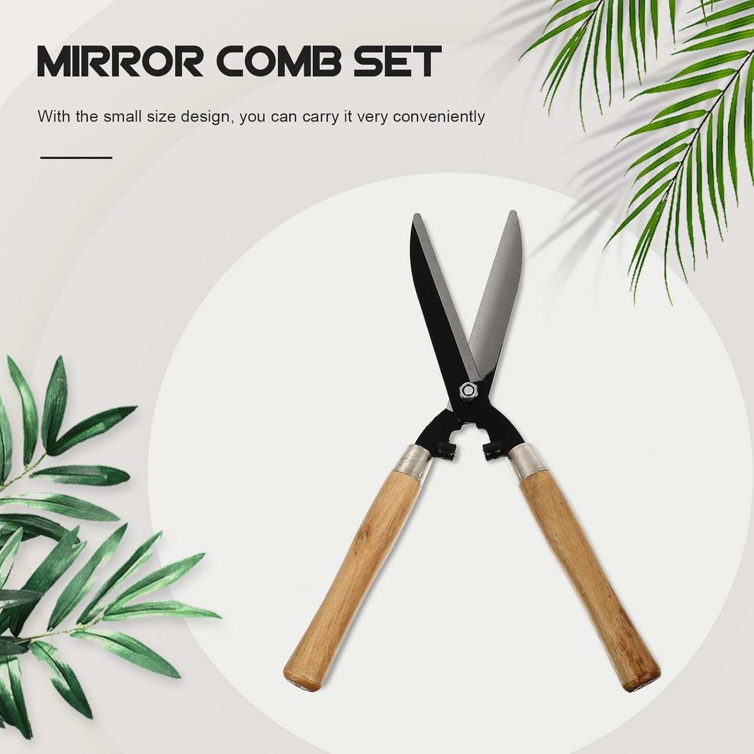 Abaodam High Carbon Steel Hedge Cutter with Wooden Handle, Pruning Shears for Gardening, Lawn and Fruit Tree Branch Scissors, Sturdy Manual Garden Tool for Backyard Hedge Trimming image number 4