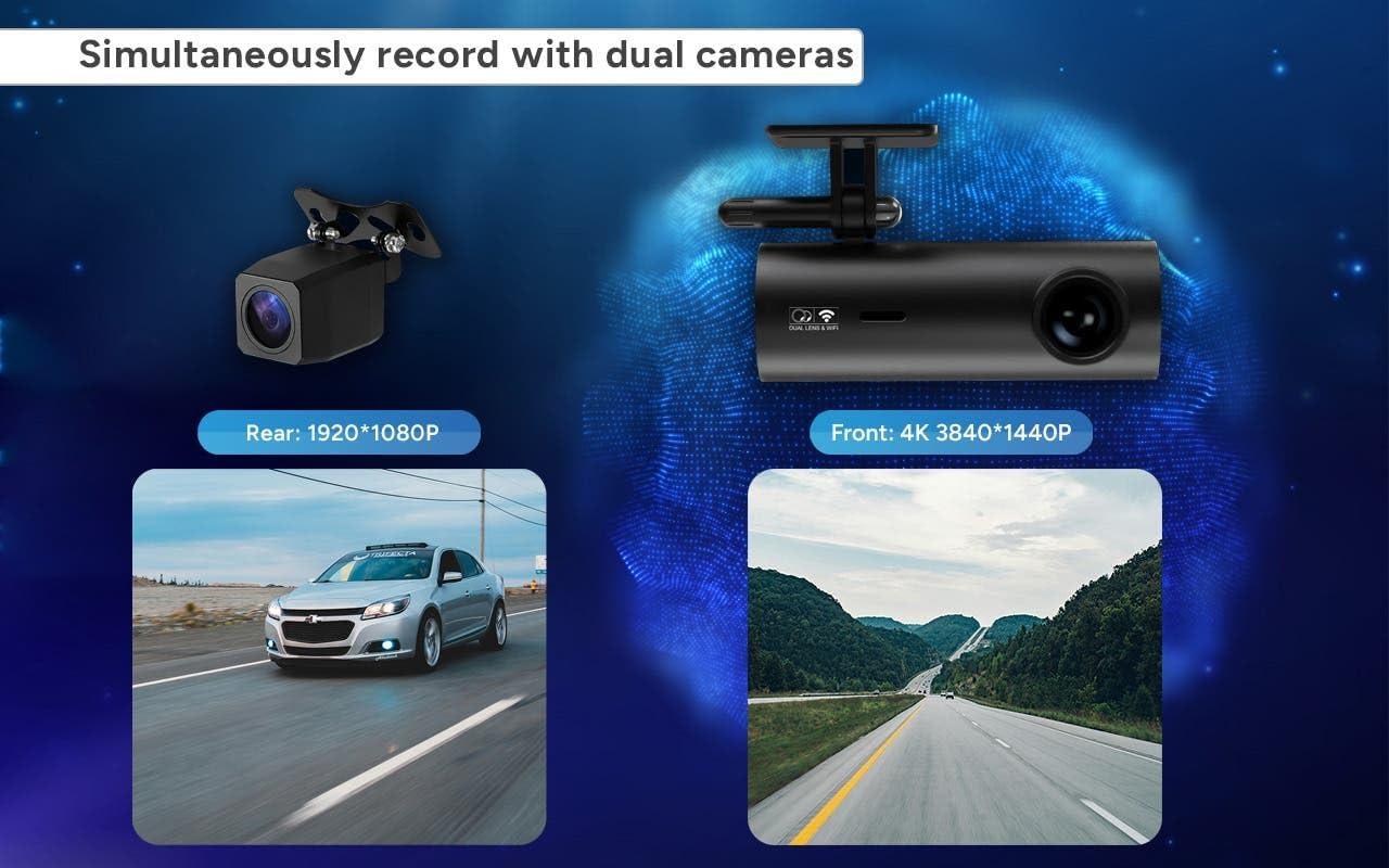 Kogan 4K Hidden Dual Channel Car Dash Camera - Front and Rear (SG2C-100) - KADCAMG12RB image number 2