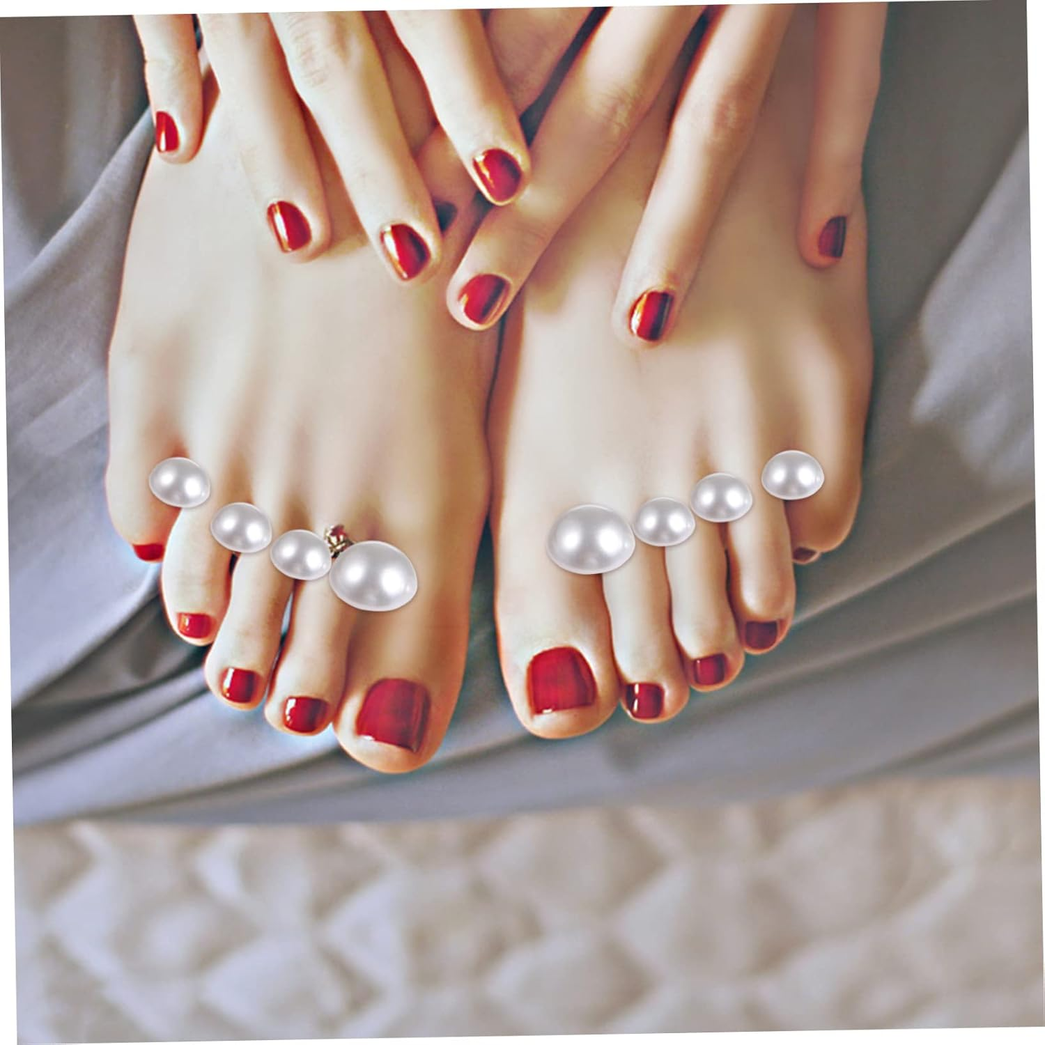 HAPINARY Silicone Toe Separators for Pedicure Nail Art Soft Toe Protectors Bunion Relief Corns Calluses Care Pentagram Design Suitable for Women and Home Salon Use image number 5