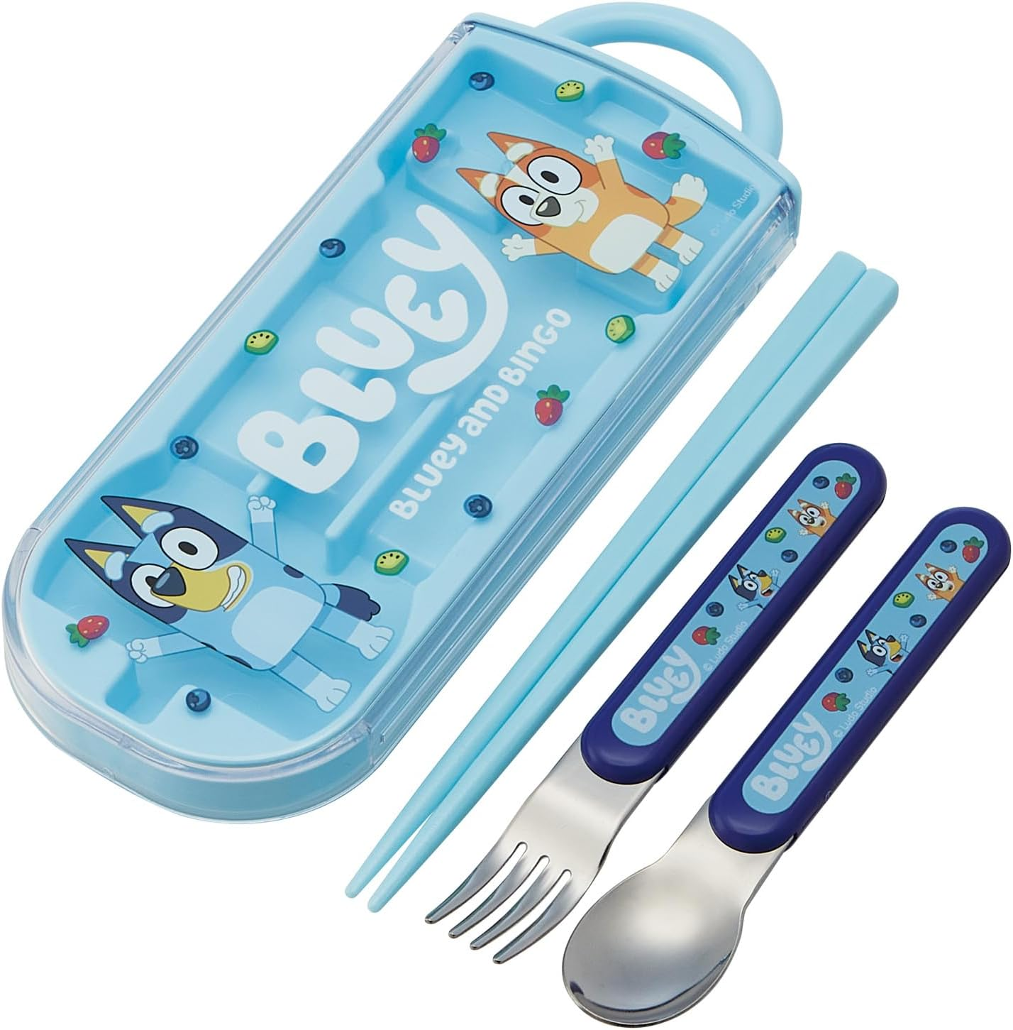 Skater TACC2-A Children'S Trio Set Chopsticks, Spoon, Fork, 6.5 Inches (16.5 Cm), Blue (Boys, Girls) image number 2