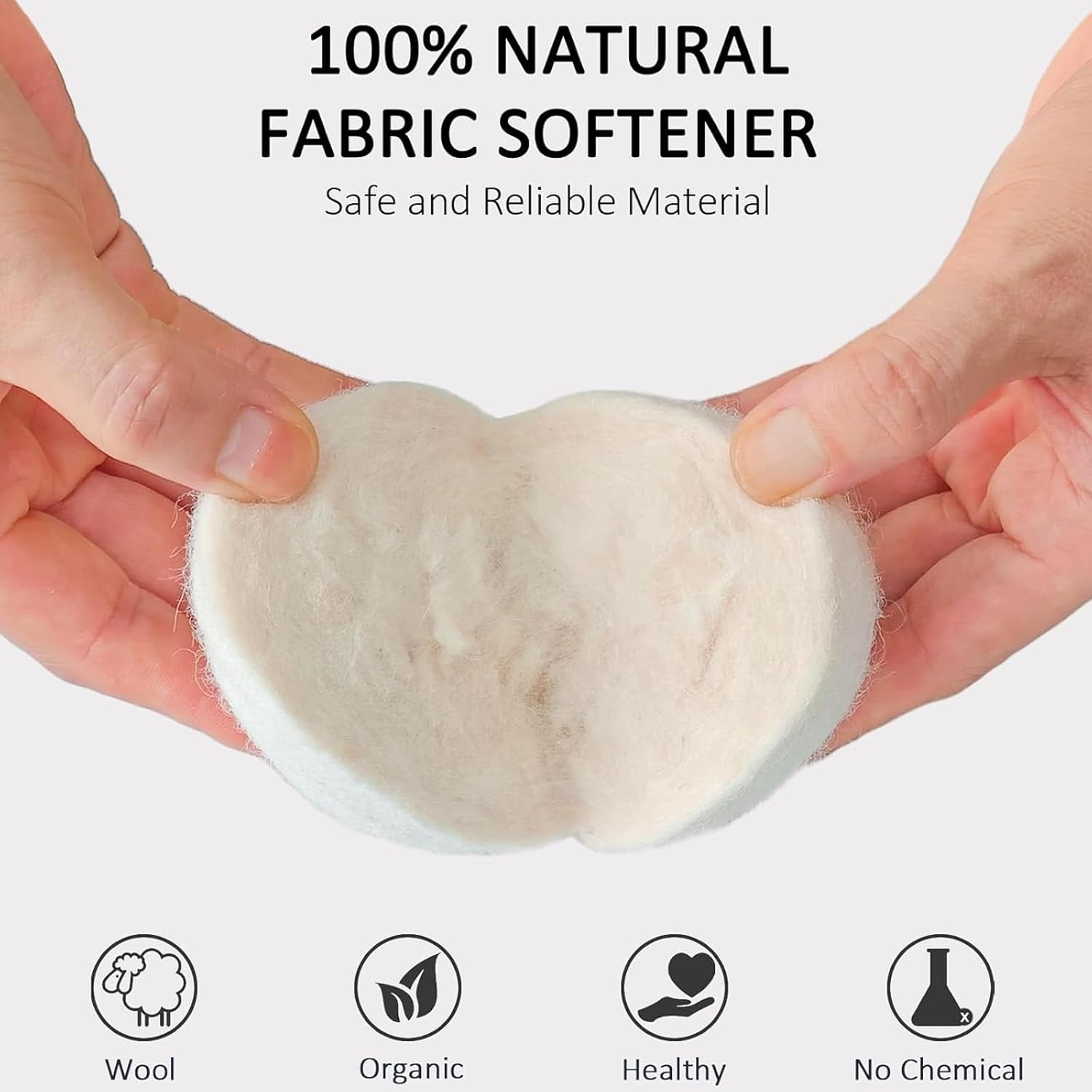 6Pcs 7Cm Wool Dryer Balls, Drying Balls for Laundry, Natural Fabric Softener, Reusable, Reduce Wrinkles Fabric Softener Laundry Balls High Density Wool Ball Large Felted Wool Clothes Dryer Balls image number 6