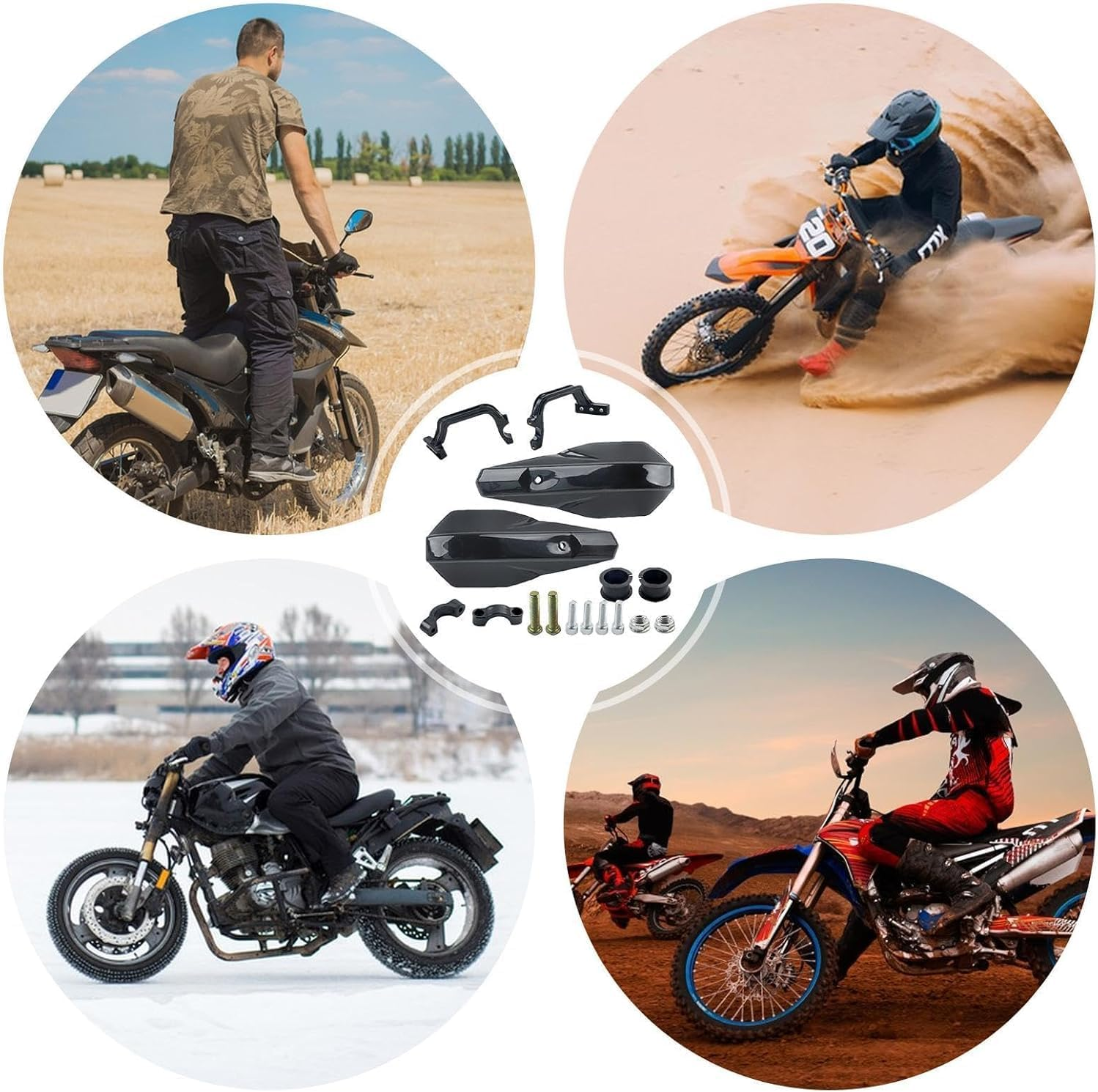 Limcryspp Motorcycle, Electric, Off-Road Motorcycle Handle Handguard, Windshield Horn Handguard, Motorcycle Off-Road Motorcycle Protective Gear（Black） image number 6