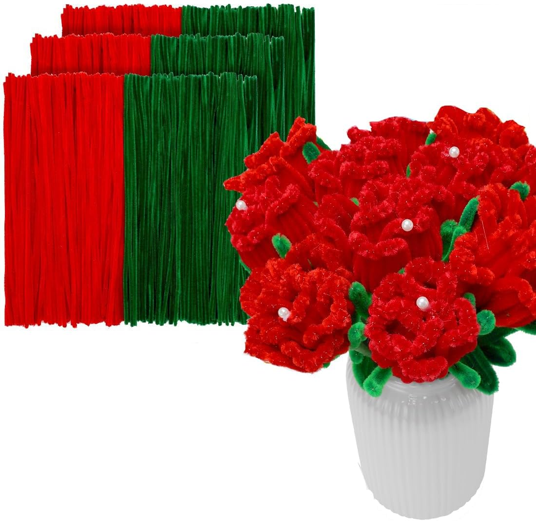 Pipe Cleaners, 480Pcs Red Roses, Flower Making Kit, Arts and Craft Supplies, Pipe Cleaners, Pipe Cleaners for Flowers, Craft Supplies Kit, Ideas for Art Project Activity image number 4
