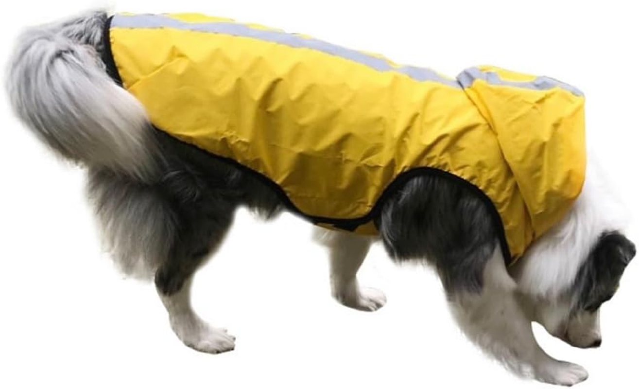 Dog Rain Coat with Waterproof Dog Clothes Dog Jacket, Pet Hoodie with Lightweight Reflective Strip Rain Dog Rain Coat Hooded Slicker (Yellow, X-Large) image number 3