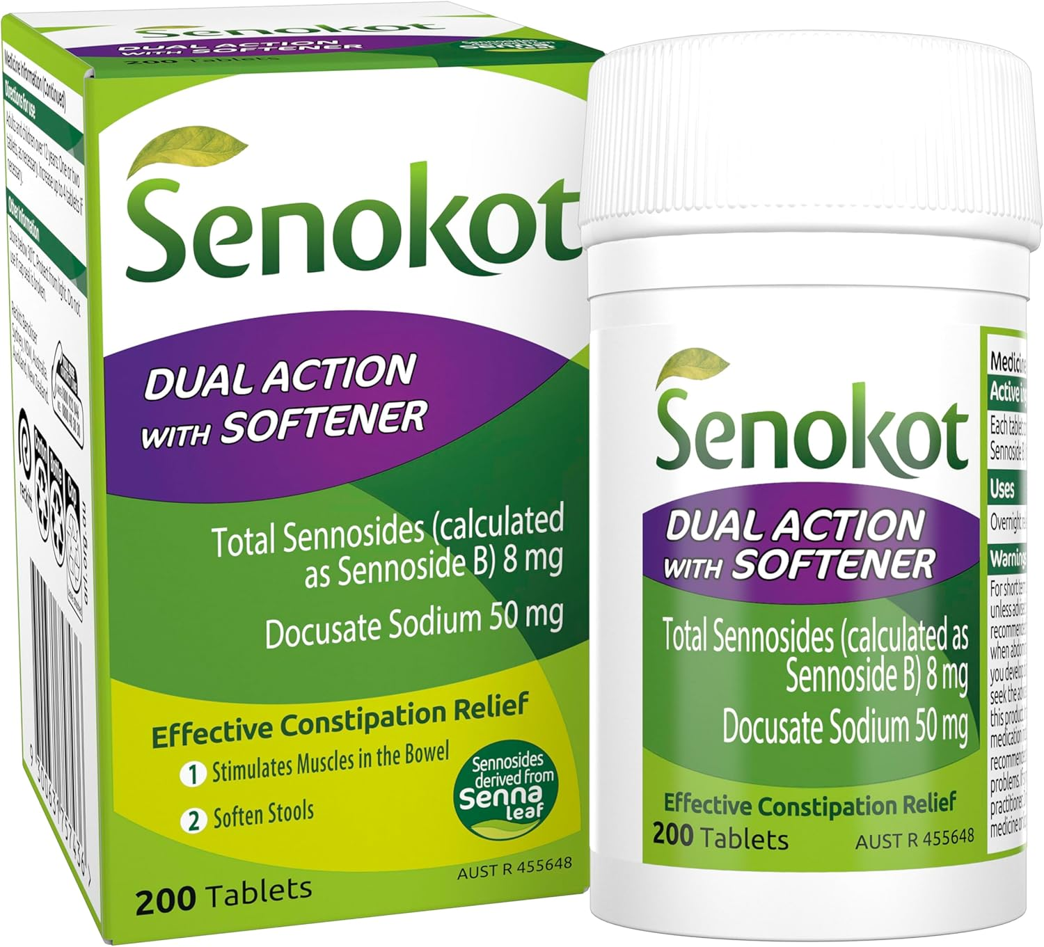 Senokot Dual Action with Softener for Effective Constipation Relief 200 Pack image number 2