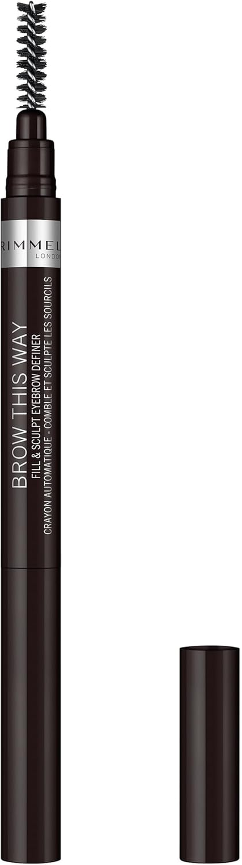 Rimmel Brow This Way Fill & Sculpt Eyebrow Definer, 004 Soft Black image number 4