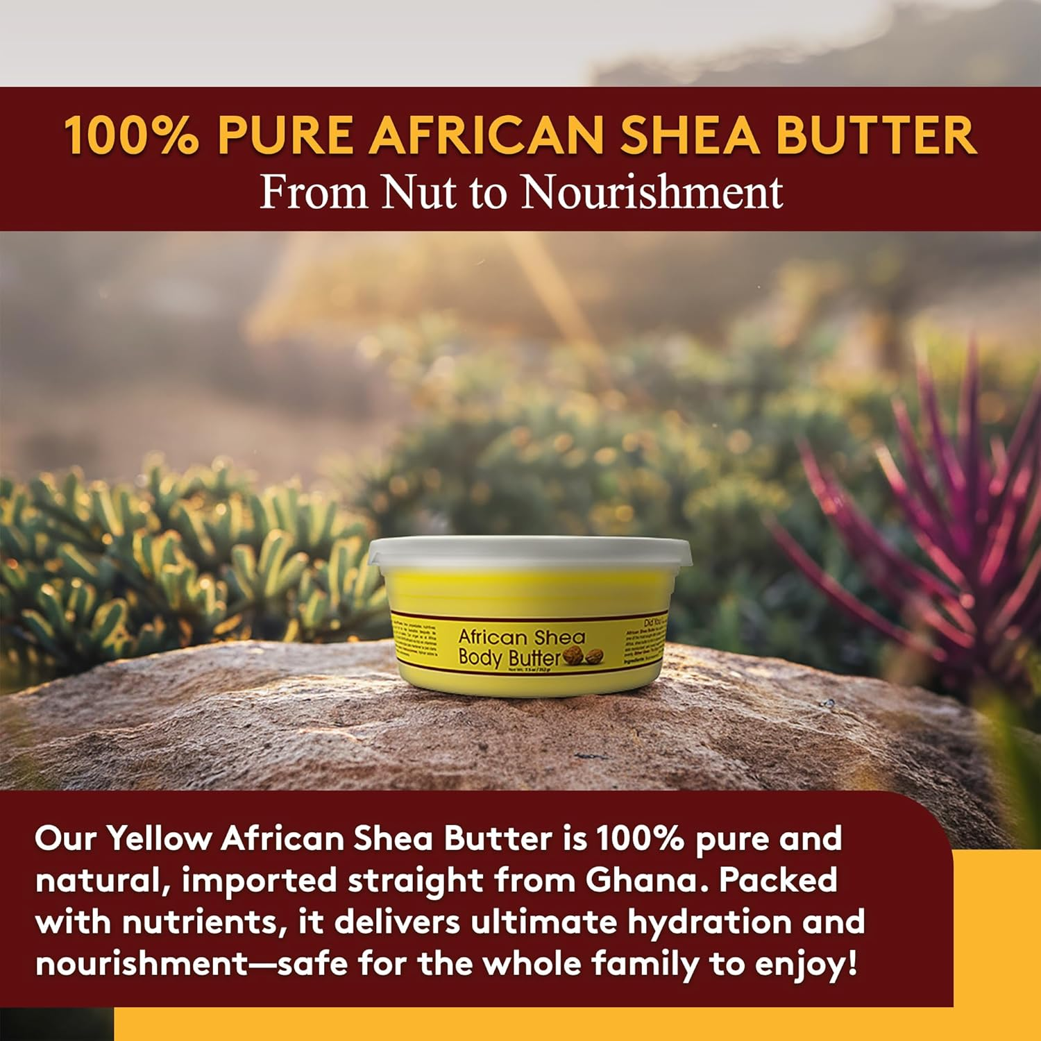 Okay Shea Butter Jar, Yellow, 8 Ounce image number 6