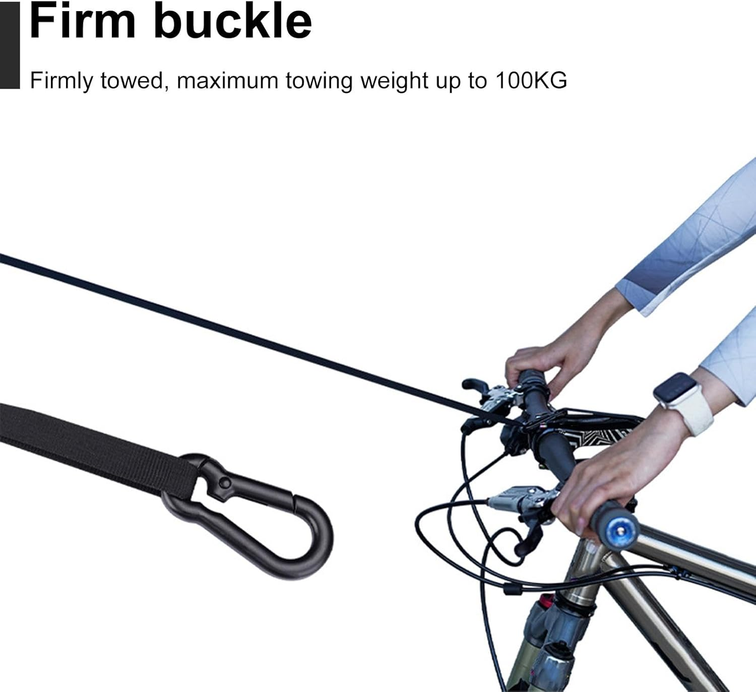 Retractable 8.2Ft Cycling Towing Rope for Kids, Parent-Child Pull Traction Rope, Secure Tow Strap for Biking, Cycling Support Rope for Adults and Children, Easy-To-Use Bike Tow Rope for Family Rides image number 4