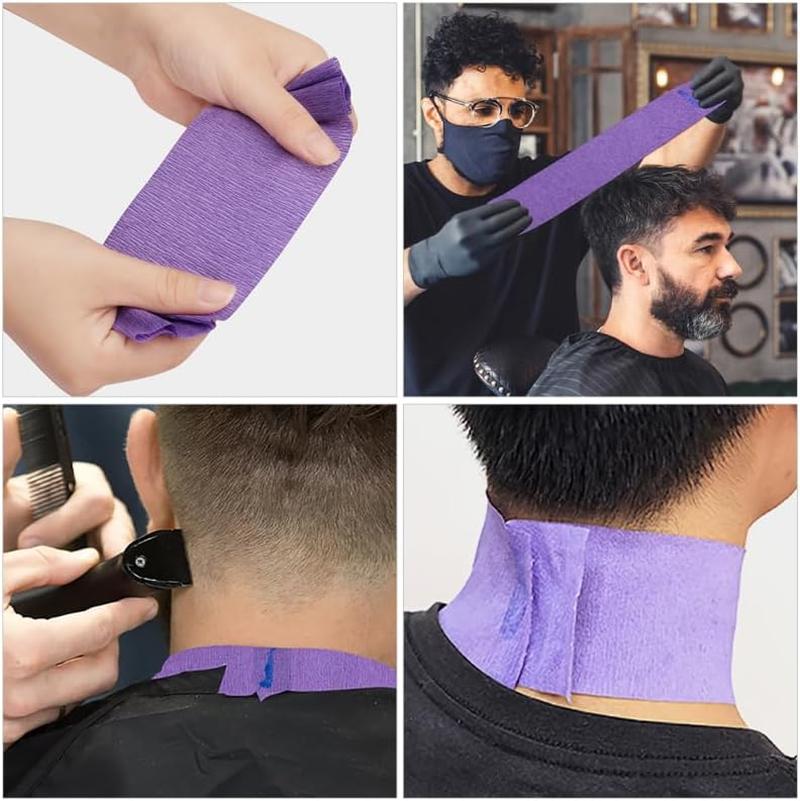 Healeved 1 Roll Scarf Paper Wrapping Paper for Hair Wrap Strips for Shaping Hair Hairdresser Collar Hairdresser Hairdressing Accessories Crepe Paper Purple image number 5