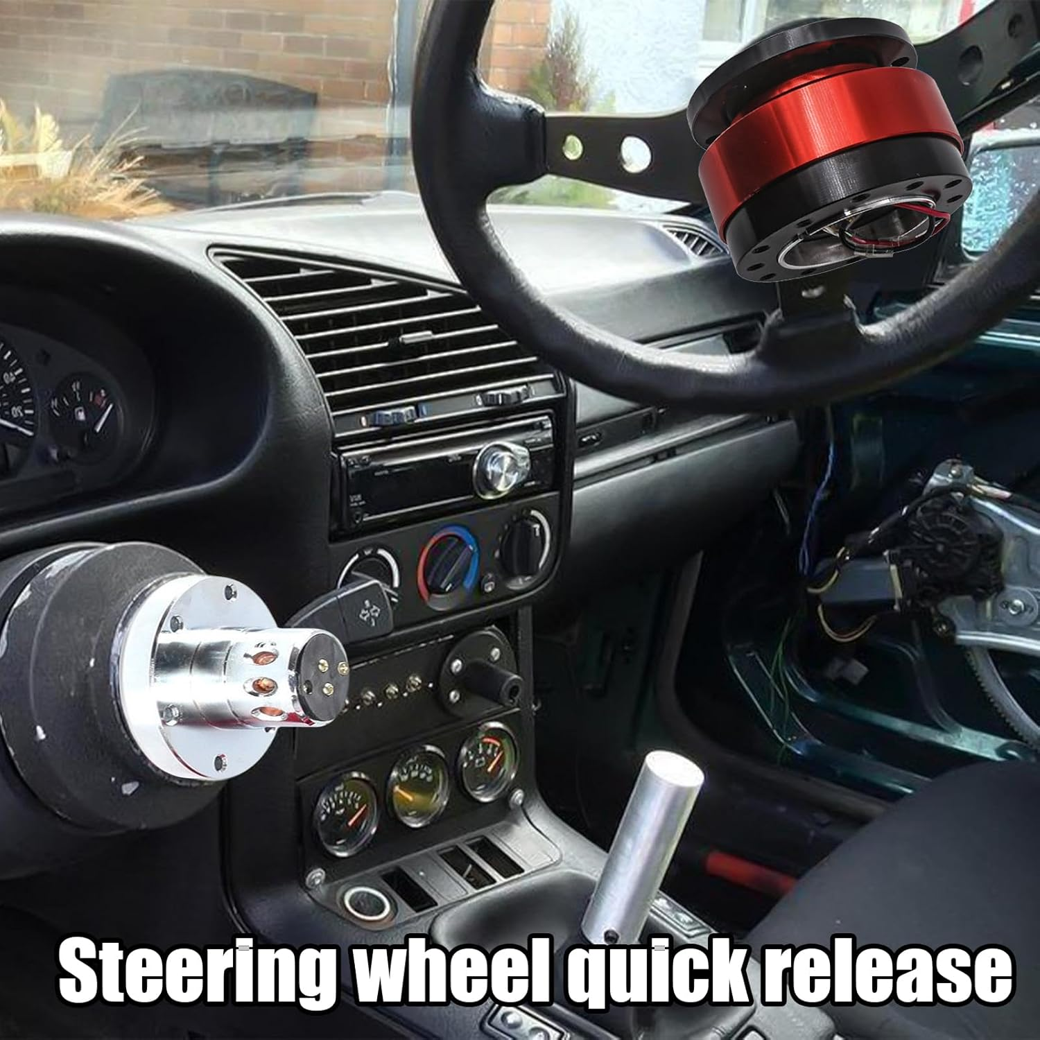 Quick Release Steering Wheel Hub, Steering Wheel Quick Release Hub Adapter, Compact Removable Small Replacement Adapter for Car Truck Boat Automotive Drift Adventure image number 5