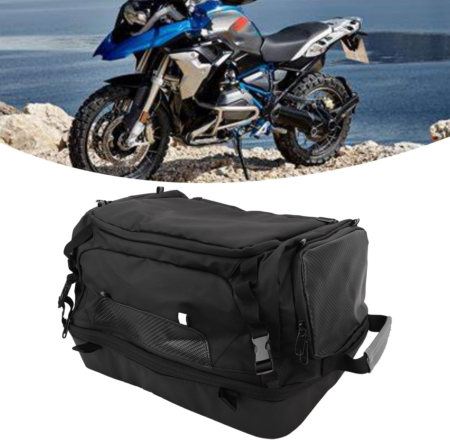 Jiawu Motorcycle Tail Bag, 35-42L Waterproof Foldable Multifunctional Portable Motorcycle Storage Bag for R1200GS R1250GS LC image number 6