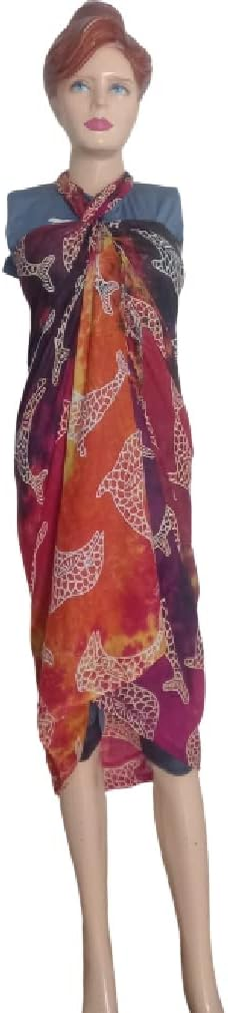 KVR Beach Long Batik Designer Swimsuit Wrap Cover up Women Girl Sarong Pareo image number 5