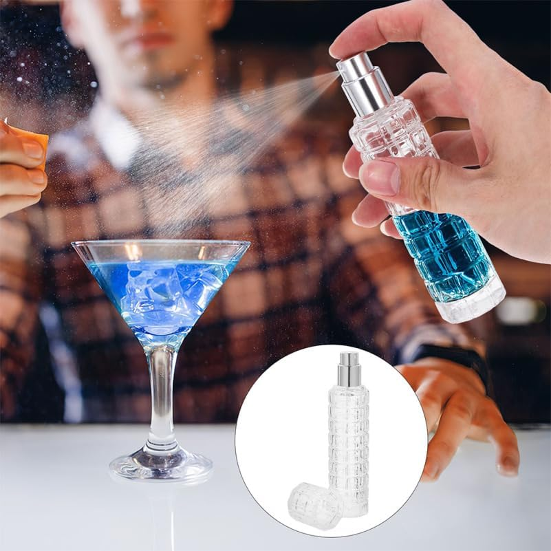 Luxshiny 2Pcs Bar Bitters Spray Bottle Cocktail Atomizer Bitters Bottle Bitters Sprayer Atomizer Spray Perfume Vermouth Spray Canister Cocktail Sprayer Empty Bottle Spray Transparent Glass image number 5
