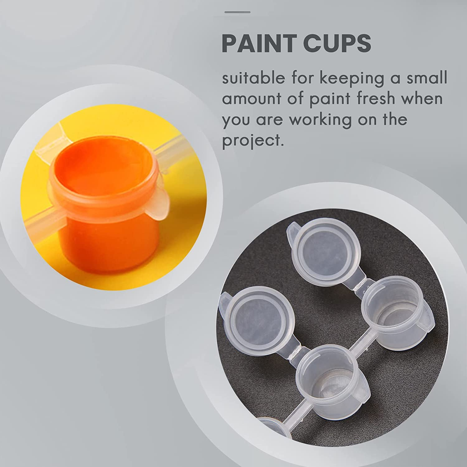 Dovhmoh 30 Strips 180 Pots Paint Pots Strips 3 Ml Mini Paint Pot Empty Paint Cups Crafts Plastic Storage Containers