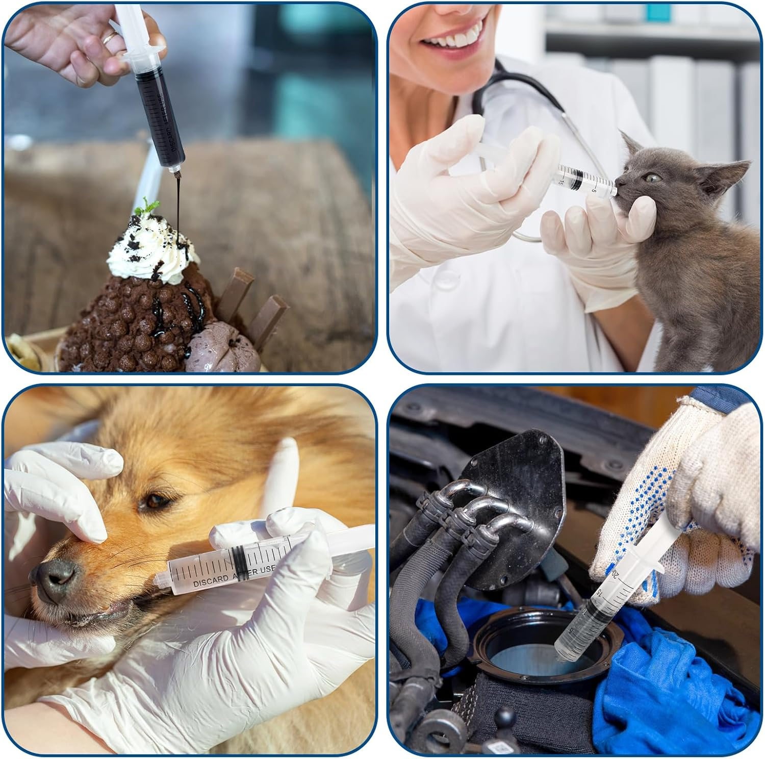 20Ml Sterilization Packing Syringe with 14Ga 1.5 Inch Blunt Tip Dispensing Needles and Storage Caps and Needle Caps for Engineered Fluid，Glue Applicator and Refilling (Pack of 5) image number 3