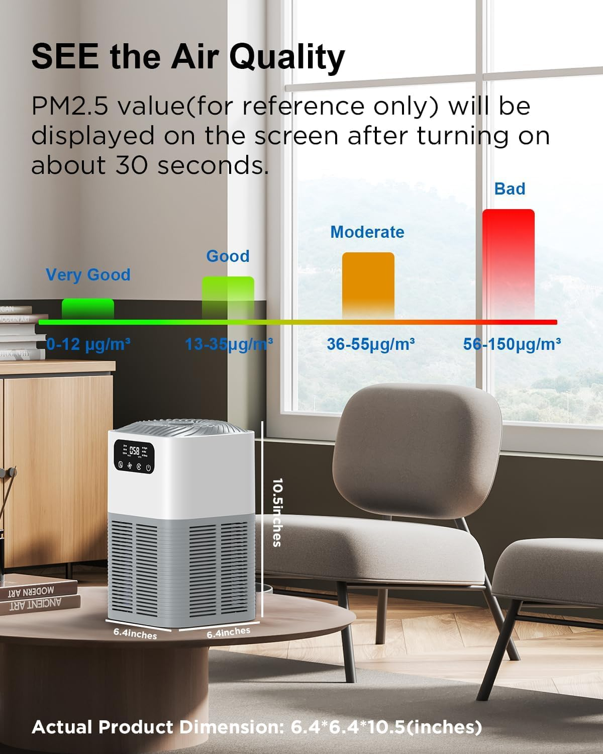 Air Purifiers for Home, Astraio Air Purifier AP003 for Home Large Room with Low Noise, H13 True HEPA Air Filter with Fragrance Sponge, 25Db Quiet Air Purifiers for Bedroom Smoke Pet Pollen (AU Plug) image number 5