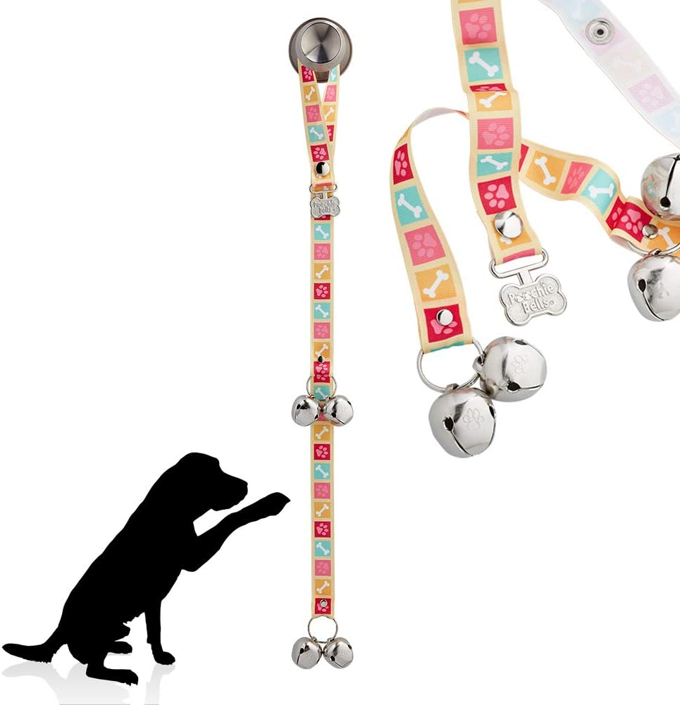 Poochiebells - Dog Bells Toilet Training - Dog Bell for Door Potty Training - Barking Dog Doorbell - Adjustable Length Dog Door Bells and Training Bells - Dog Toilet Training Bell (Starry Night)