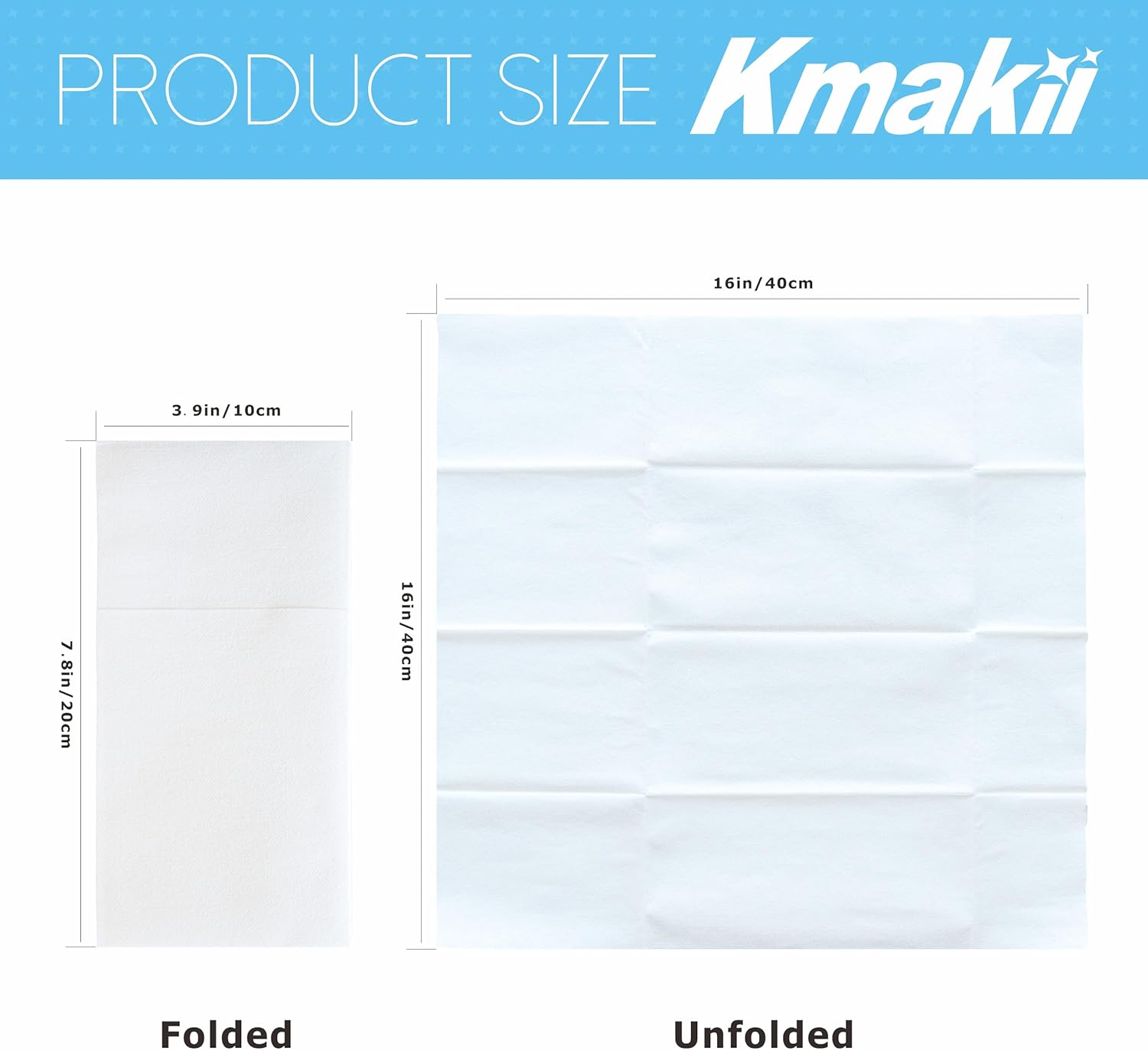 KMAKII Disposable Napkins,Pocket Napkins,White Paper Napkins,Linen Feel White Napkins,40&times;40Cm,100 Count,White - 50 Count image number 4