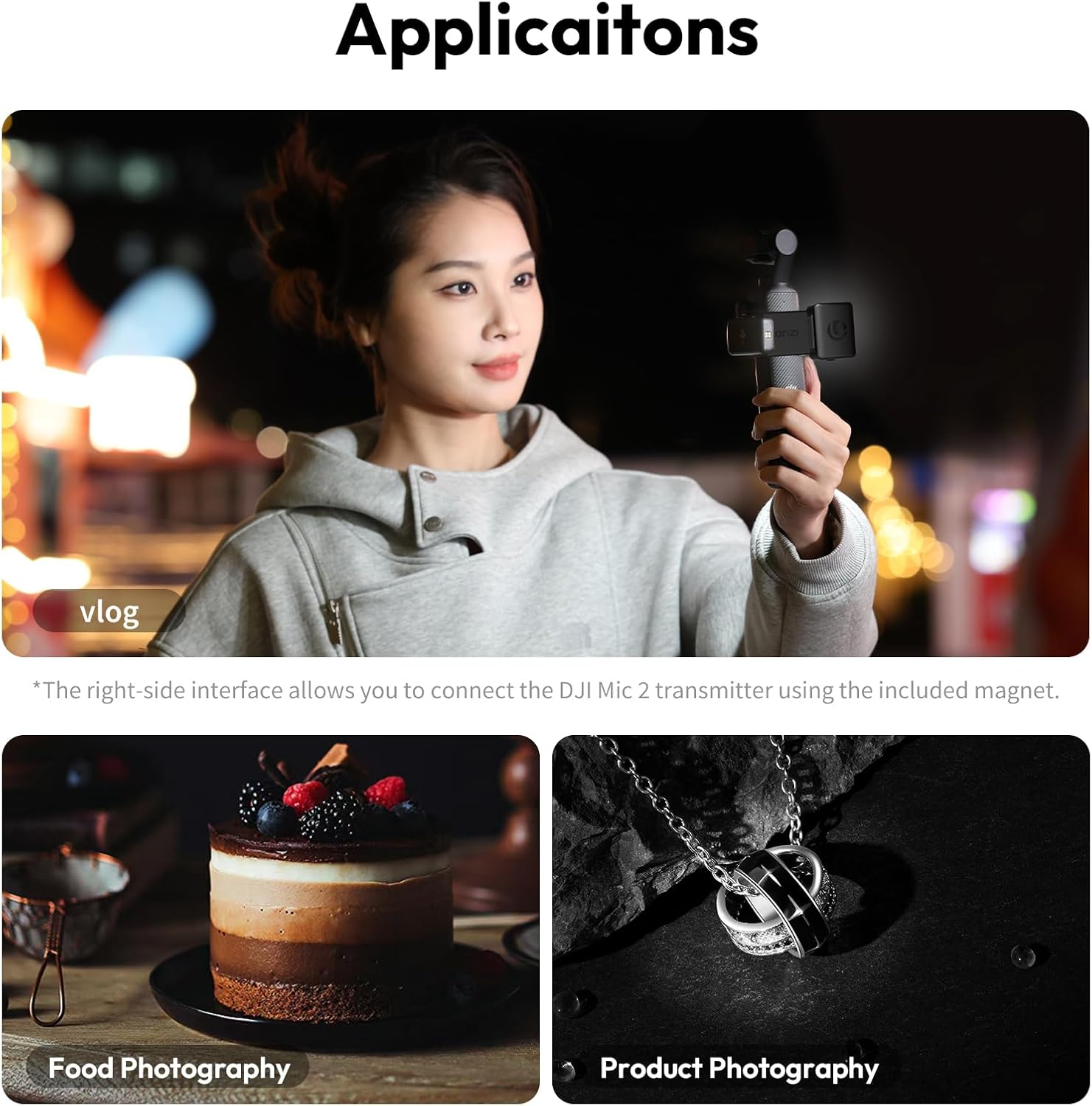 ULANZI LM001 Magnetic Mini LED Action Camera Video Light for DJI Osmo Pocket 3 4, 580OK, CRI &ge;95, IPX4 Water Resistance, Brightness 3 Levels Adjustable image number 3