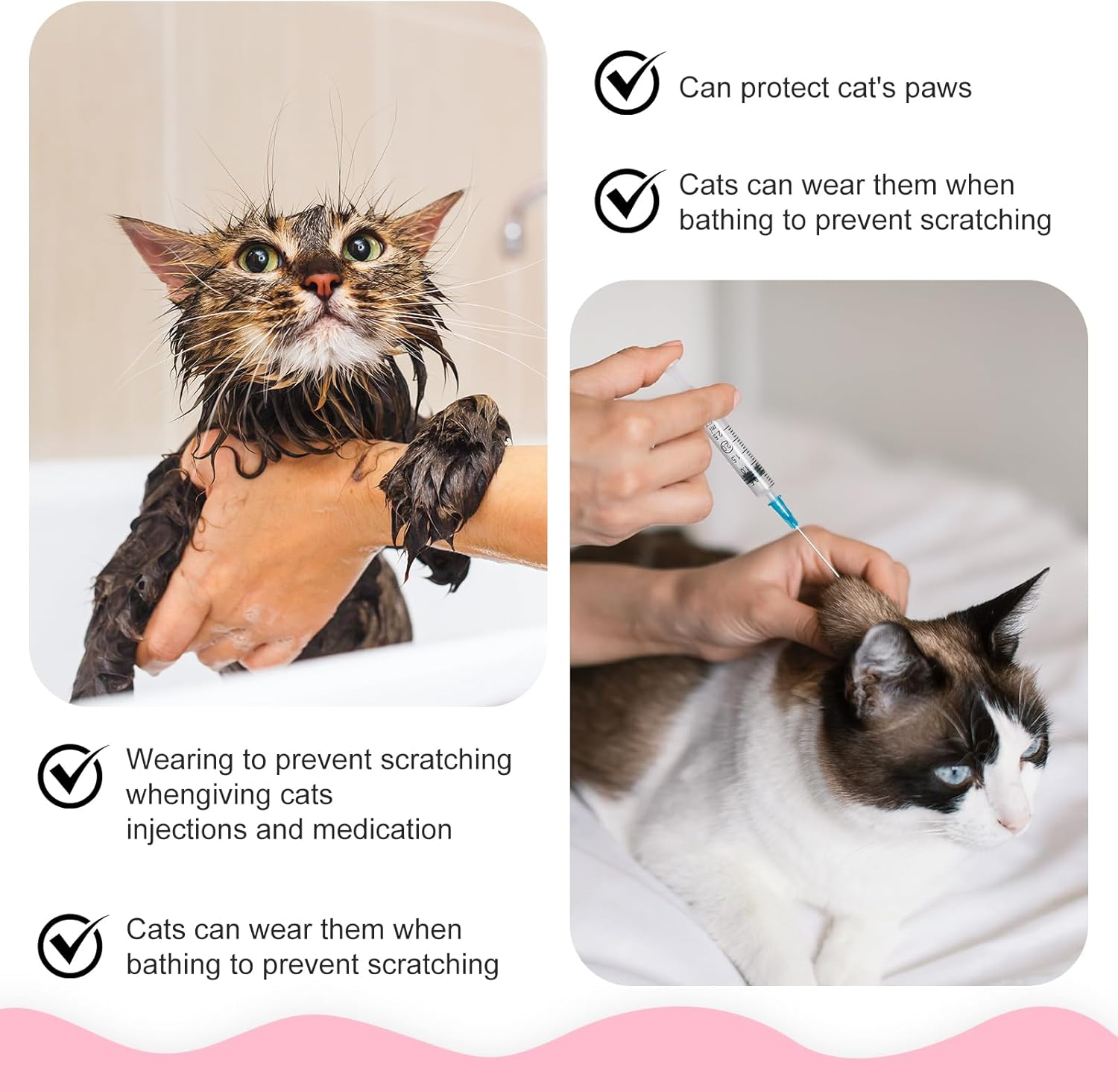 CIATBYYJ Pack of 8 Adjustable Mesh Cat Shoes, Anti-Scratch Cat Socks, Cat Paw Protection, Cat Shoes, Claw Protection, Cat Boots for Bathing, Cutting Nails (Grey, S) image number 6