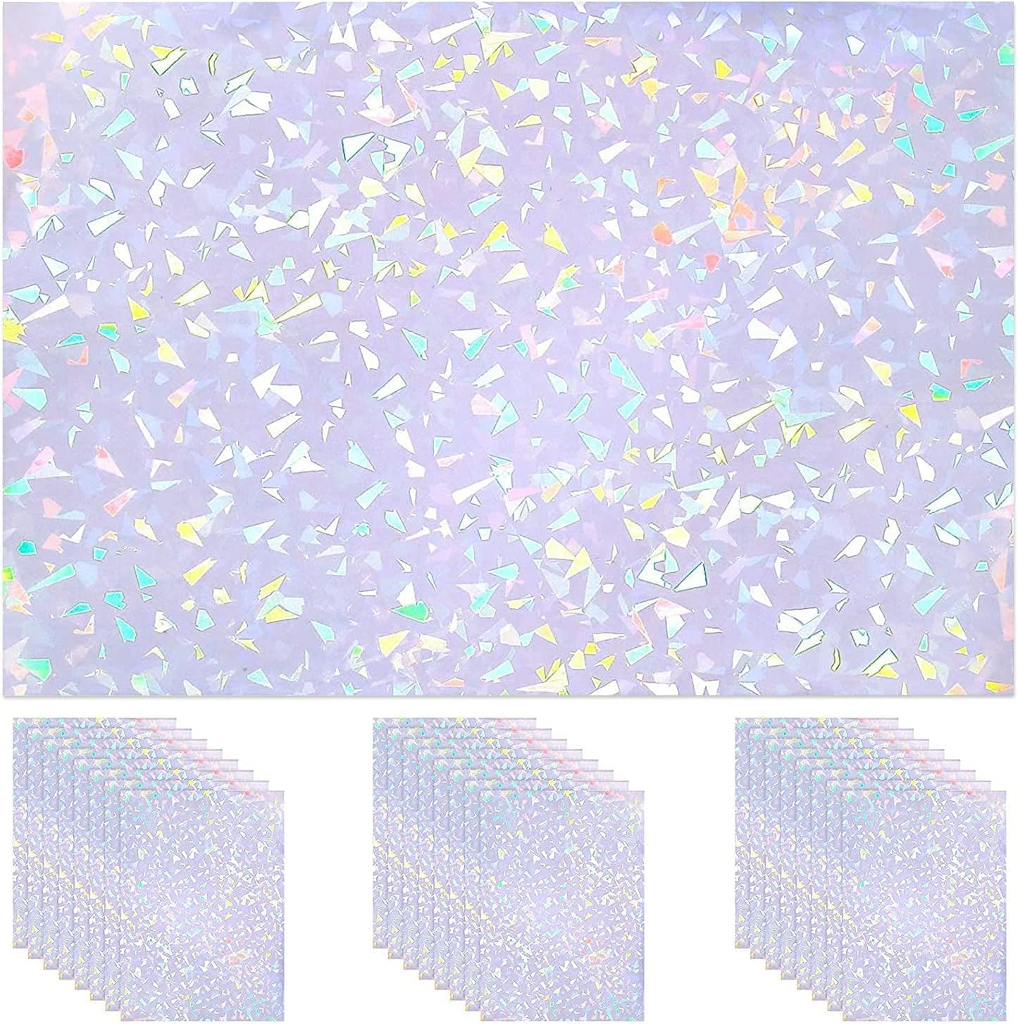 Holographic Lamination Vinyl A4 Overlay Film, 24Pcs Holographics Overlay Lamination Self-Adhesive Holographic Laminate Films Vinyl Sticker,Holographic Vinyl Laminate Films,Gem Pattern
