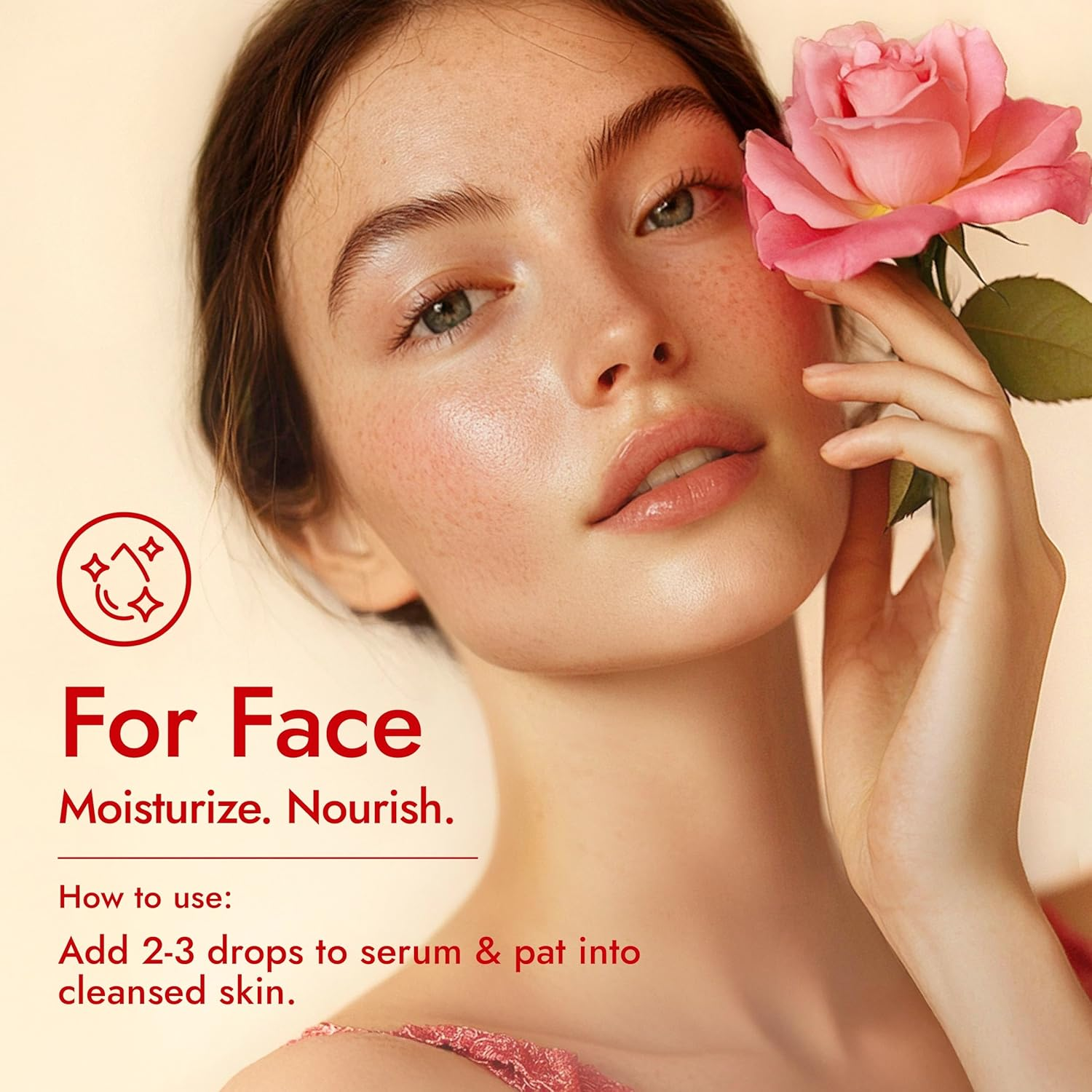 H'Ana Rose Essential Oil - 100% Pure and Natural Rose Oil for Face, Skin and Diffuser - with a Sweet, Fresh Scent, Smells like Fresh Roses - Symbolises Love and Beauty (30Ml) image number 2