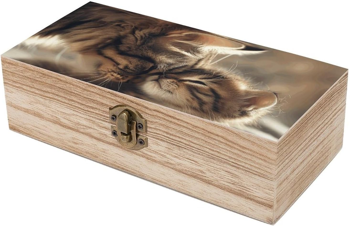 Cat Wooden Box Wood Wedding Keepsake Boxes with Lids Small Decorative Boxes Lightweight Wooden Memory Storage Box for Crafts Keepsakes Jewelry Photo Letter Storage