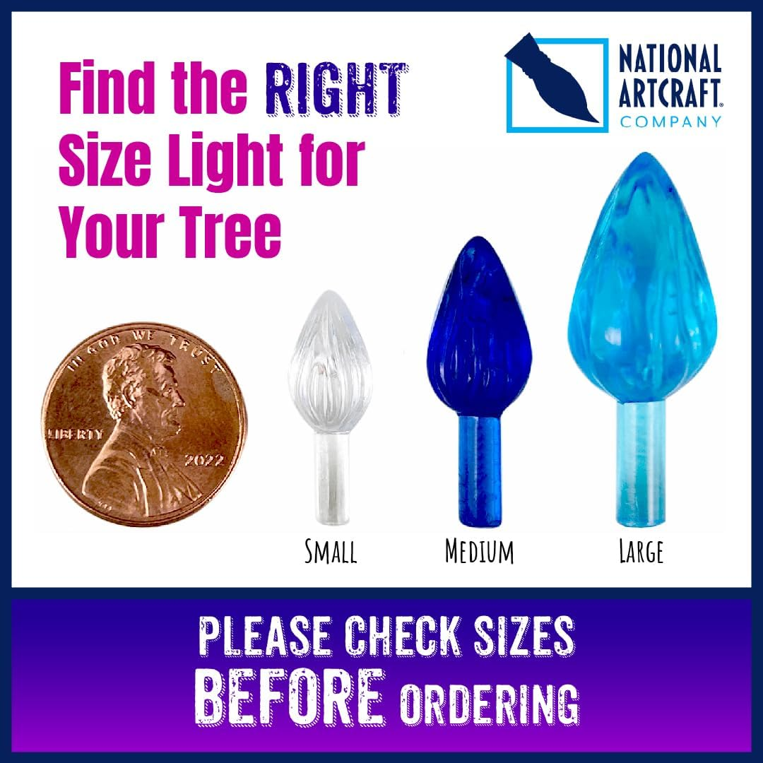 National Artcraft Medium Twist-Style Ceramic Christmas Tree Lights - Blue (144 Pcs) image number 6