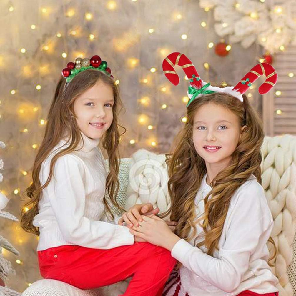 KESYOO Christmas Heabands Cute Glitter Xmas Ball Bell Headwear Hair Hoop Hairband for Kids Xmas Holiday Hair Accessories Party Favors image number 4