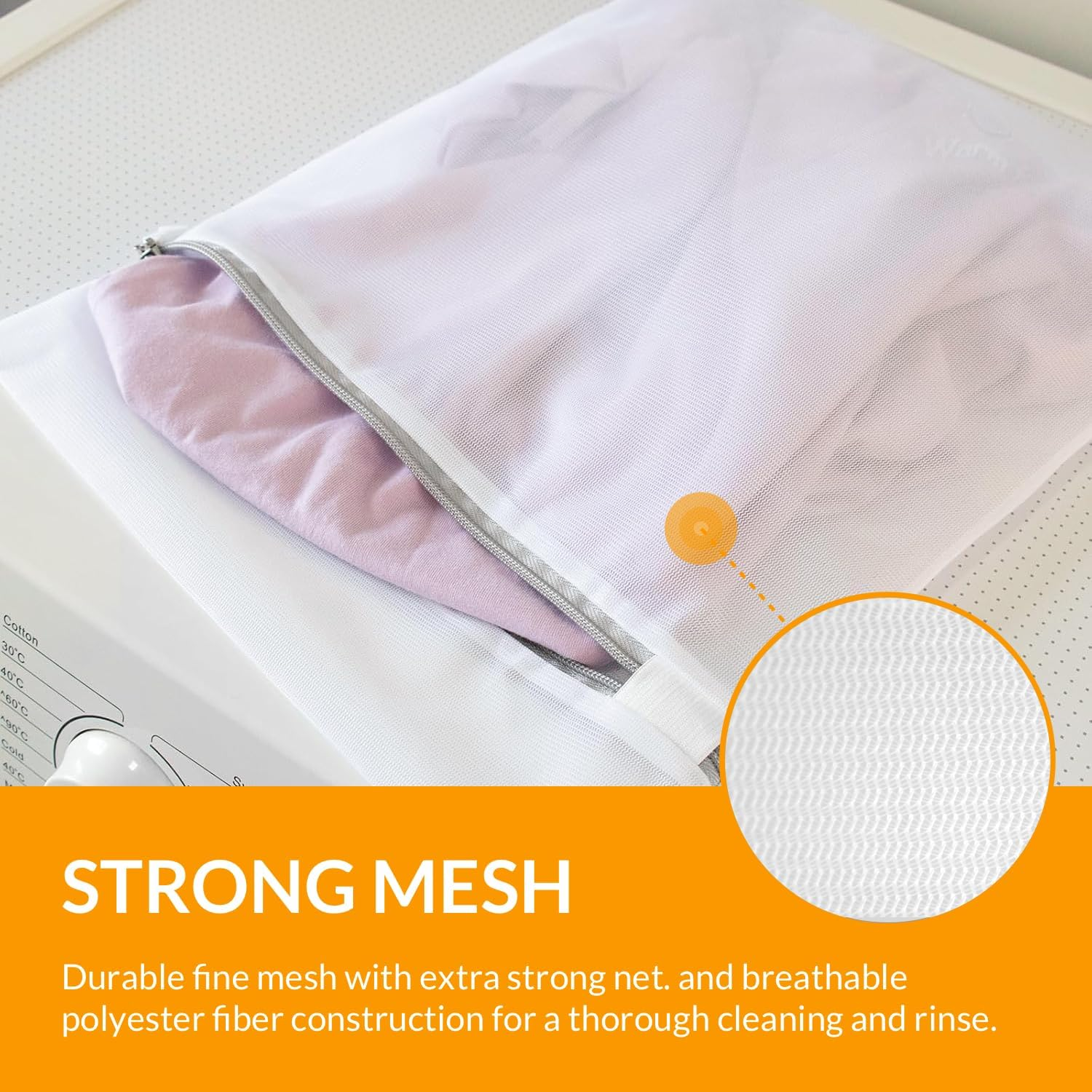 Hormes 4PCS Laundry Bags for Delicates, Mesh Washing Bags 40X30Cm Medium Size, Durable Wash Bags for Clothing Laundry & Delicates Wash Bag, Zippered Clothes Protection Bag for Washing Machine & Travel image number 6