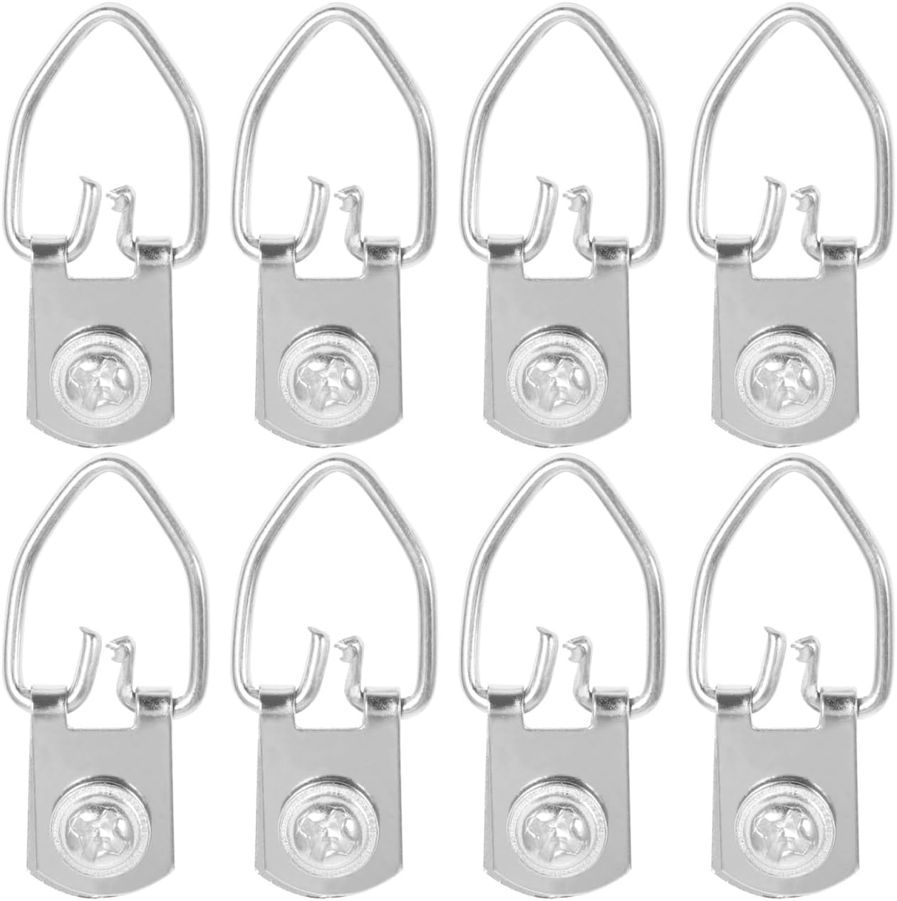 Tofficu 100Pcs D-Ring Picture Hooks Wall Hangers for Mirrors Canvas Frames Photo Art Hanging Hardware Heavy Duty Metal 1.26X0.55 Inch image number 1