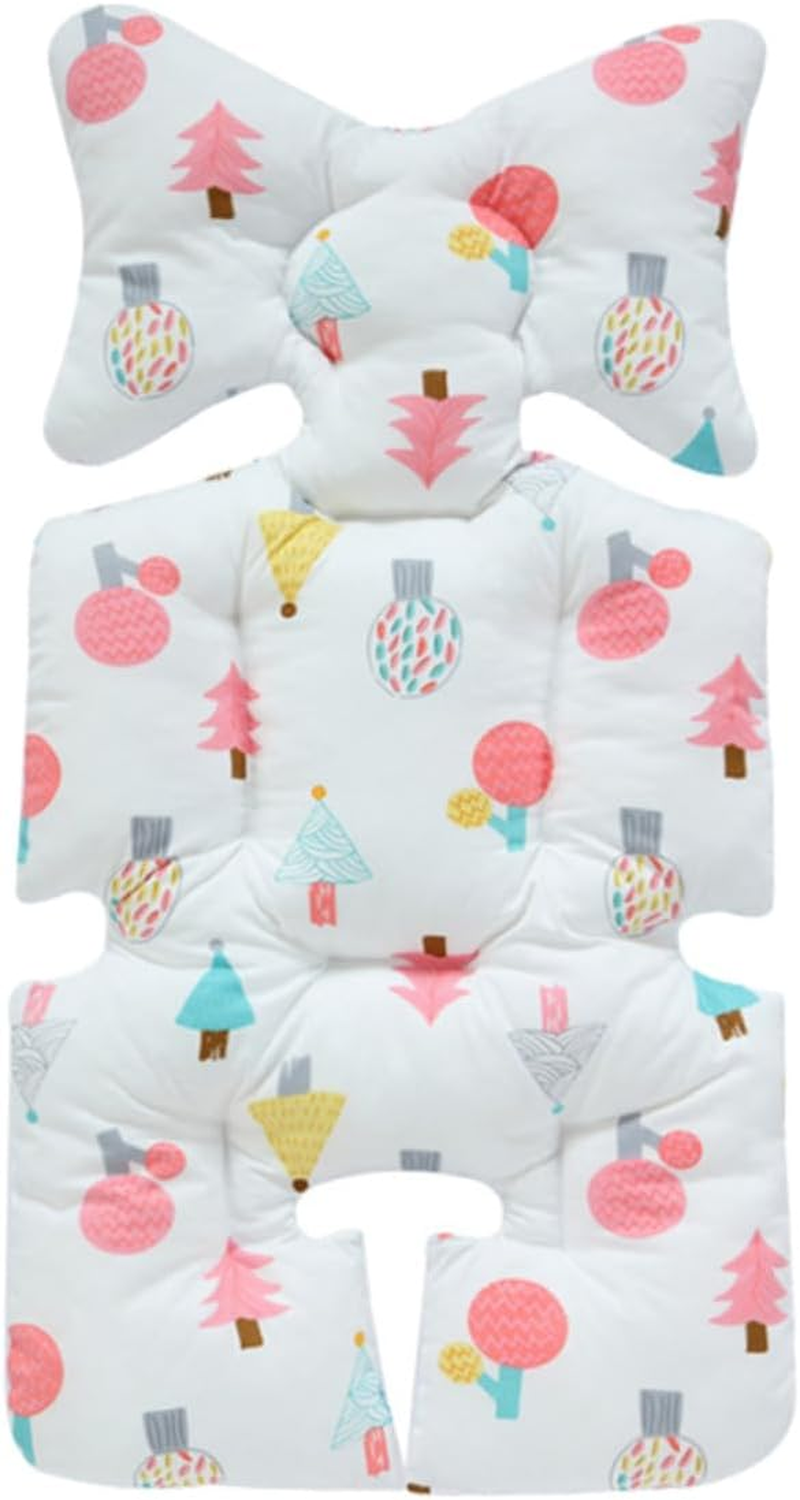 Breathable Cotton Stroller Cushion Large Seat Pad with Head and Body Protector for Pram and Dining Chair Liner Soft Comfortable Skin-Friendly Mat for All-Season Use image number 2