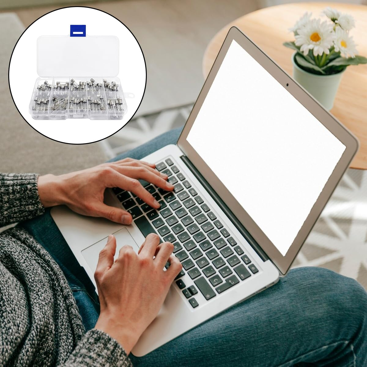 Glass Quick Fast Blow Fuse Kit, 100 PCS Fast Blow Glass Fuses Assortment Kit with a Storage Box (5X20Mm, 0.2A~20A) image number 1