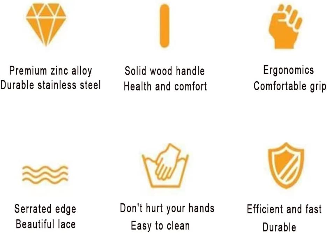 Ravioli Cutter Stamps with Roller Wheel round Mold with Wooden Handle and Fluted Edge Pasta Press Pasta Cutter for Home and Kitchen Use- 1.3" Diameter - Heart-Shaped image number 4