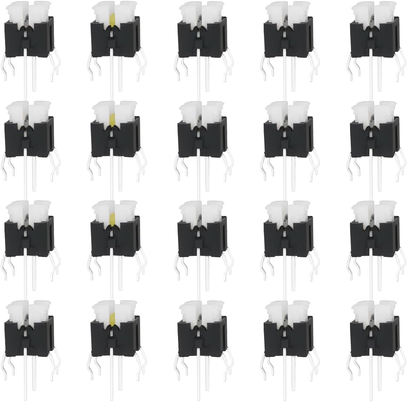 Be in Your Mind 20Pcs Power Switch Button 6Pin Push Button Tactile Momentary Switch for Game Buttons Instruments Computers 6X6X7.2Mm(Red Light Blue Light Yellow Light White Light Emerald Green Light) image number 5