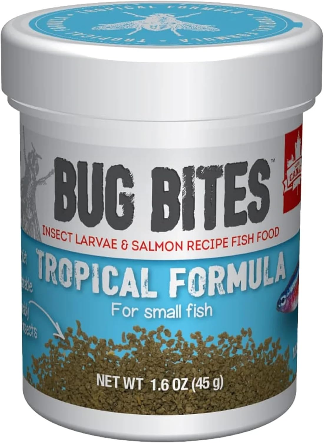 Fluval A6577 Bug Bites Tropical Fish Small Granules 1.59 Oz, Small to Medium Fish image number 6