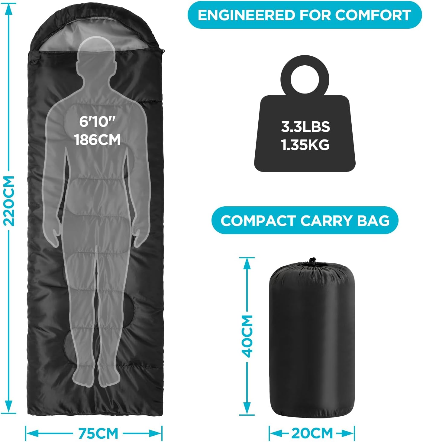 Advwin Camping Sleeping Bag for Hiking Camping Outdoor Travel image number 5