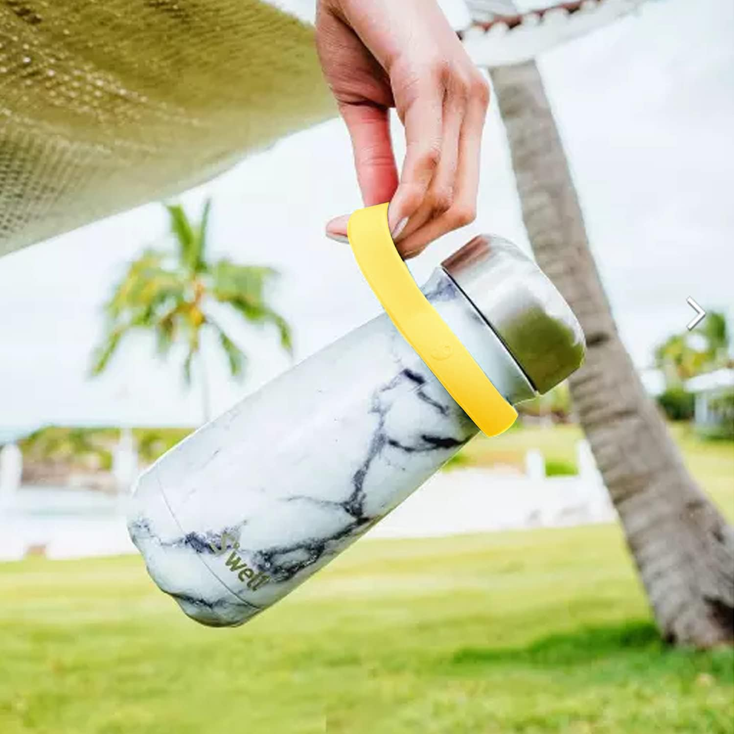 S'Well Traveler Handle, Fits All Traveler Sizes, Yellow, Comfortable Carrying on the Go, Flexible Silicone Grip, BPA Free image number 1