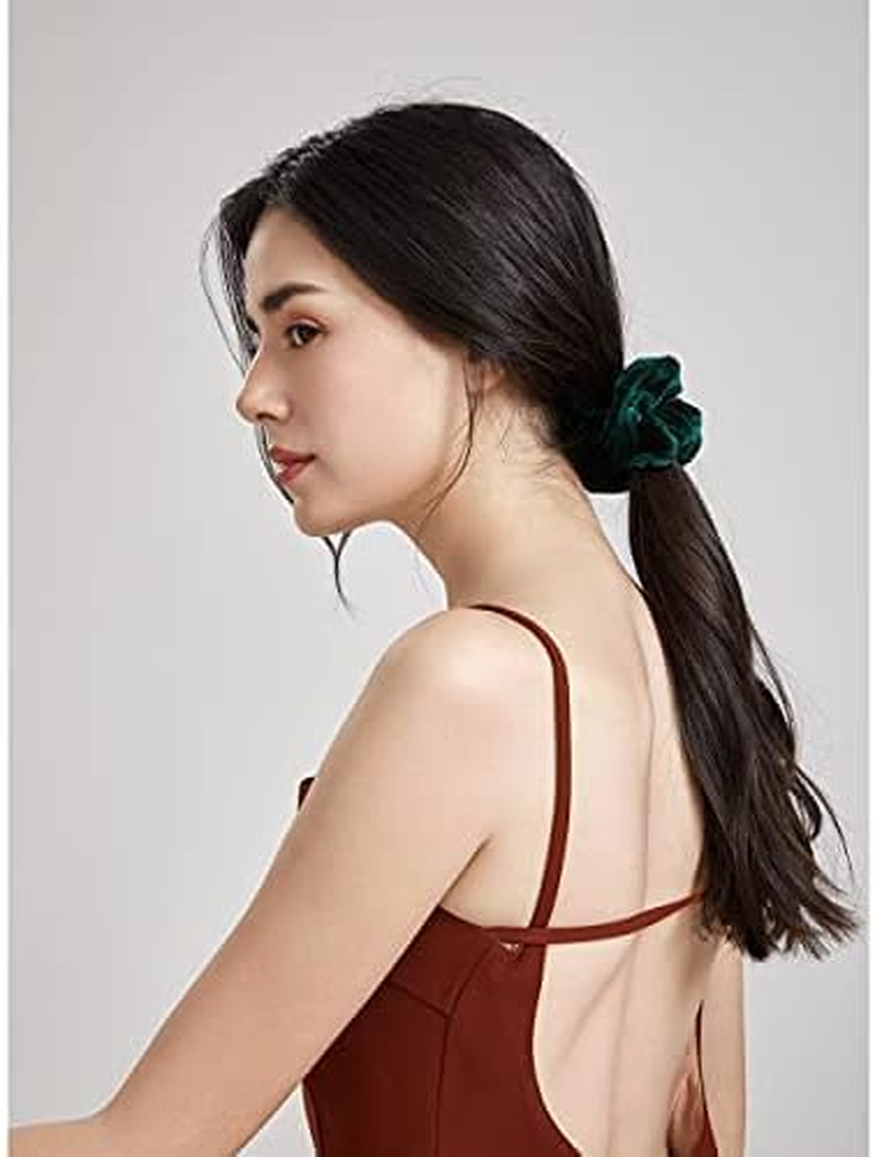 Dofash 3 Pieces Excellent Velvet Traceless Beauty Thermal Twisters Hair Scrunchies Various Colours with Delicate Bag for Women (Blue + Claret Red + Dark Green)