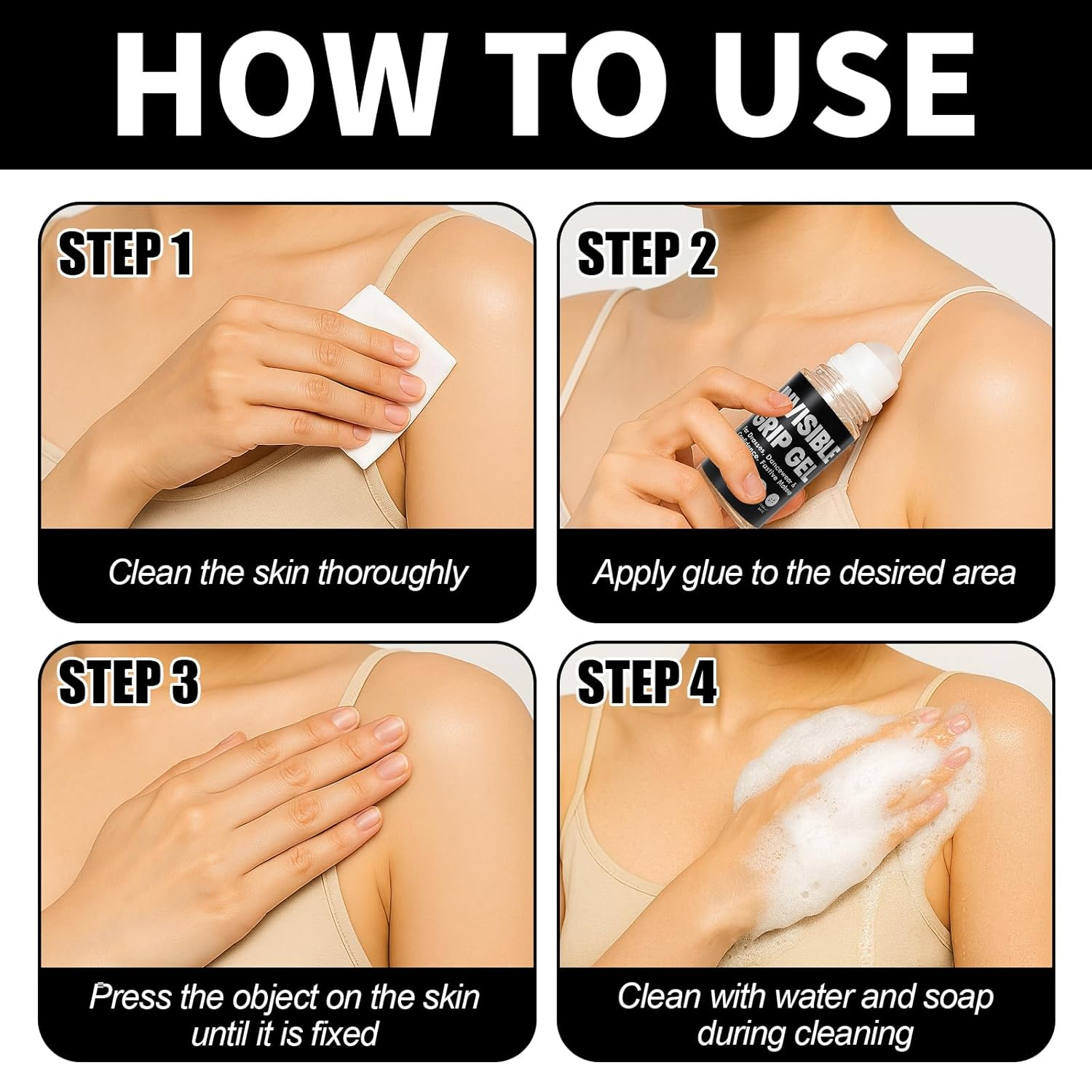 Anti-Slip Roll-On Glue for Clothes, 2Oz Invisible Fashion Adhesive for Dancers, Clothing Grip Solution for Legs, Socks, Costumes &ndash; Sweat Resistant, Residue-Free, Strong Hold image number 1