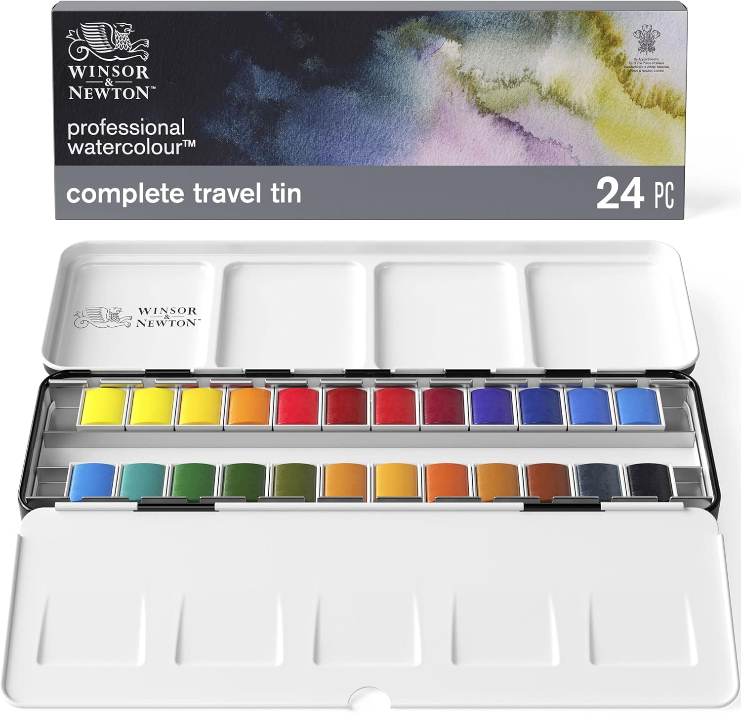 Winsor & Newton Professional Water Colour Lightweight Metal Box, 24 Half Pans image number 3